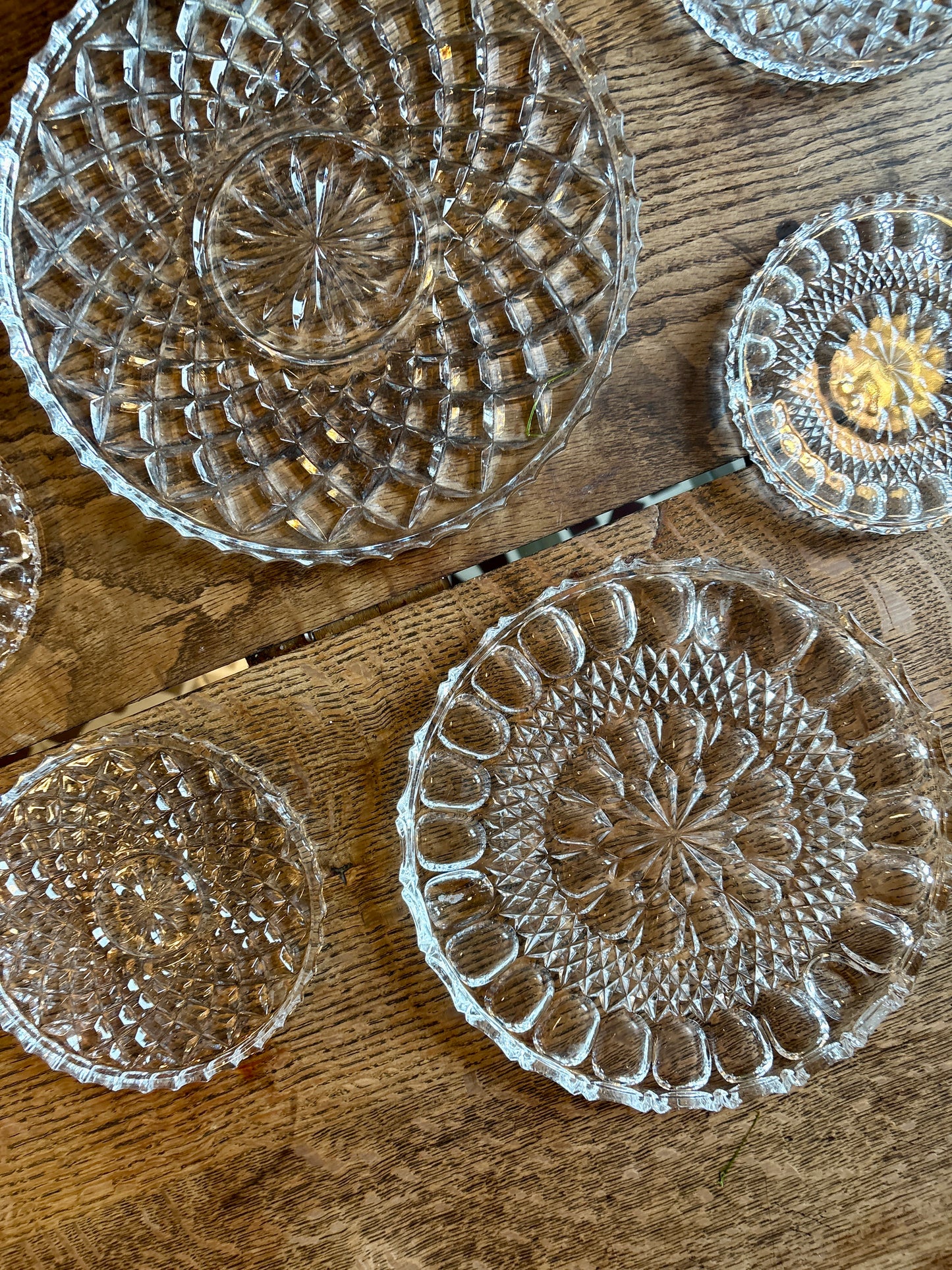 Lot de 6 dessous de plats, dessous de verres ou assiettes à présentation en verre