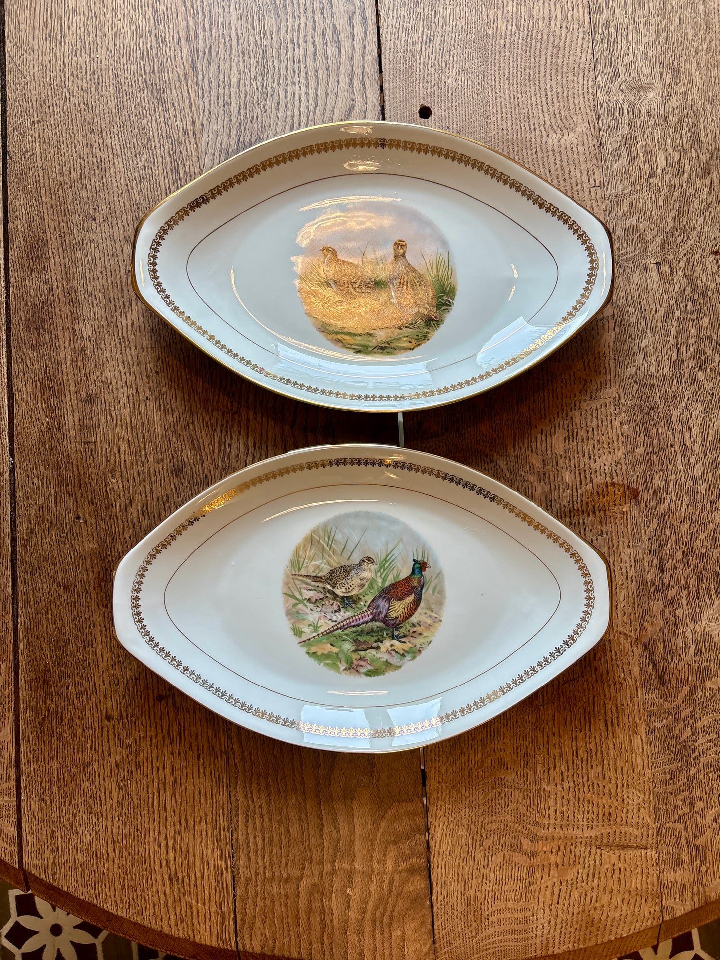 Lot de 2 raviers vintage en porcelaine - Gibier