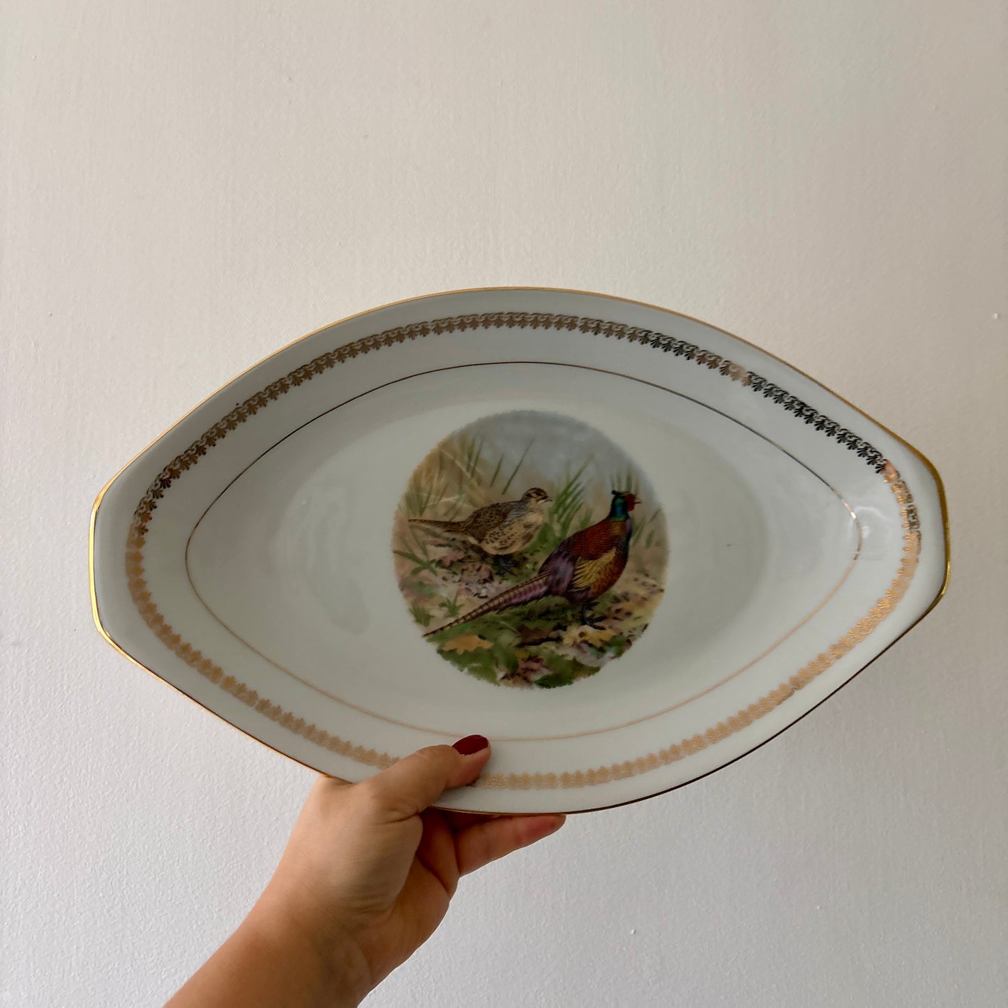 Lot de 2 raviers vintage en porcelaine - Gibier