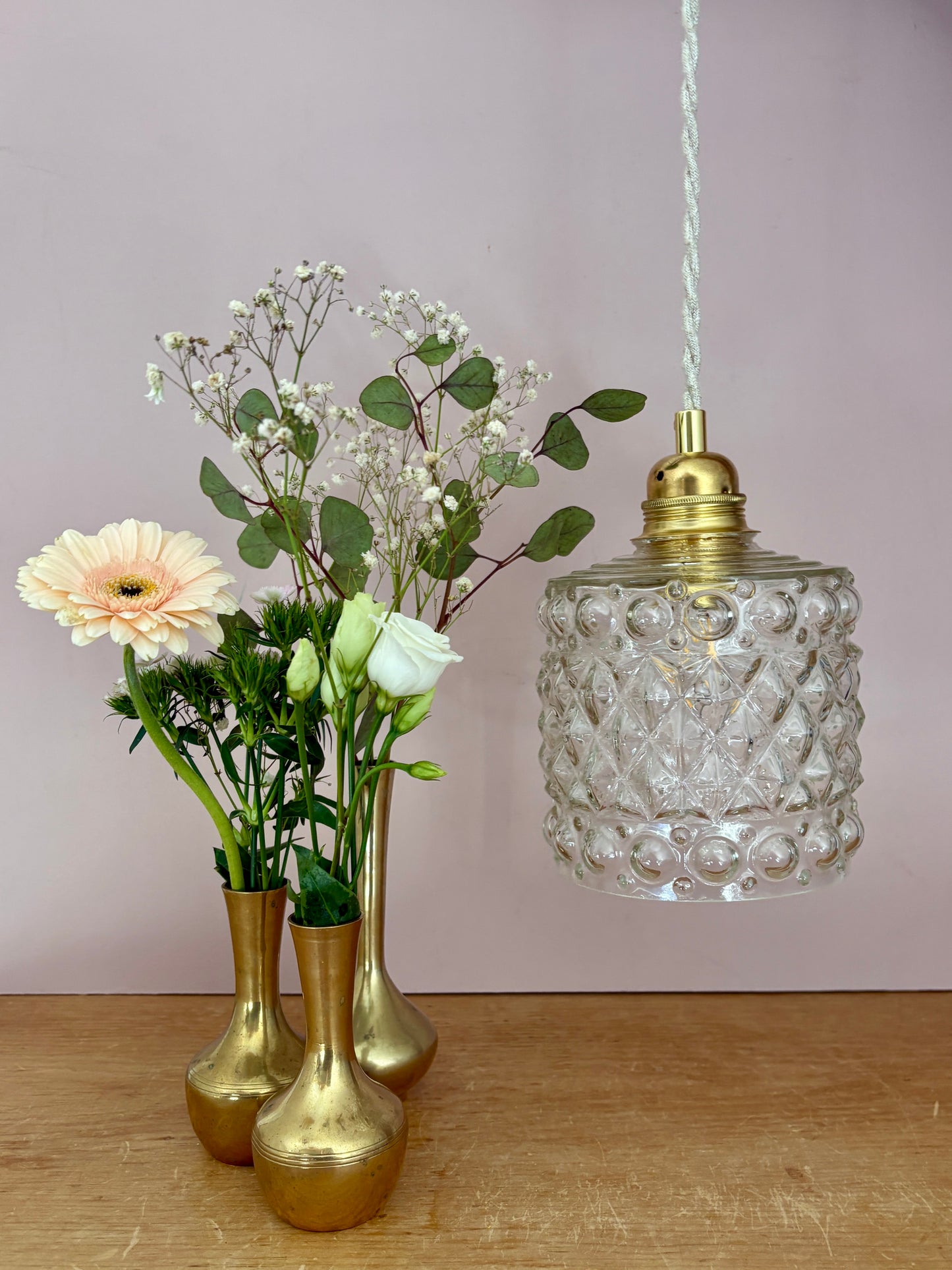 Suspension globe vintage en verre (GEO1)