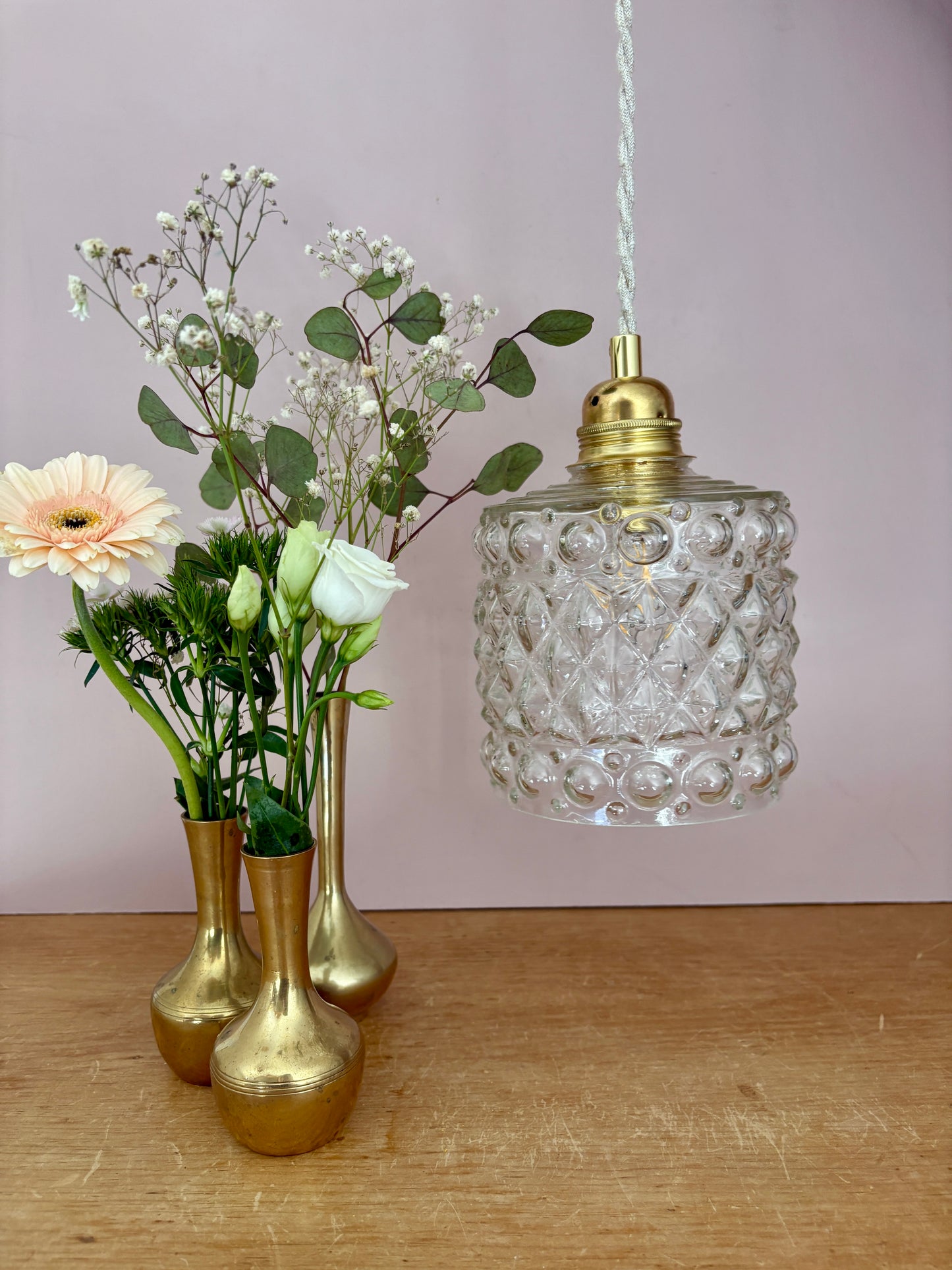 Suspension globe vintage en verre (GEO1)