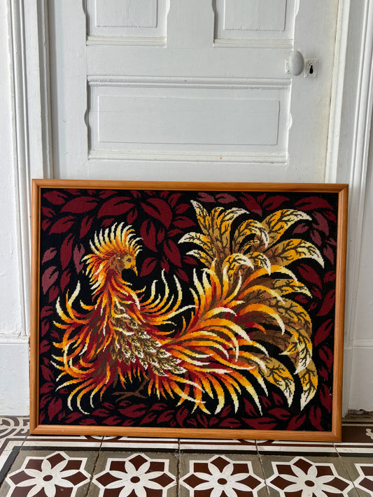 Canevas vintage décors d'oiseau