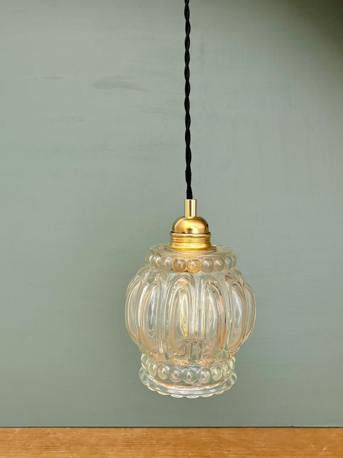 Suspension globe vintage en verre (FALB10)