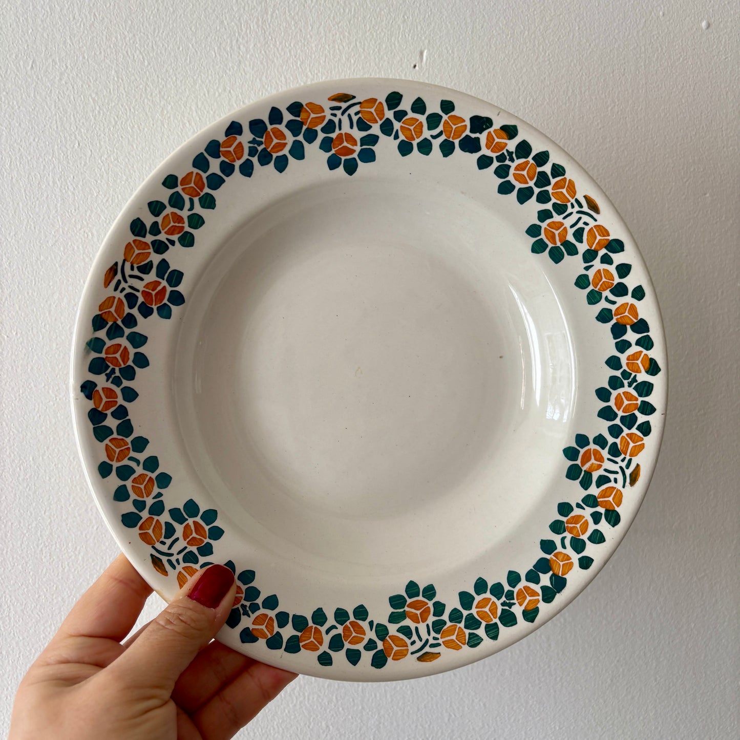 Lot de 6 assiettes creuses anciennes - Rita de faïencerie nouvelle givors