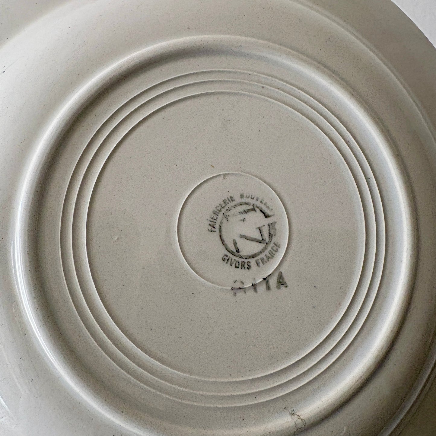 Lot de 6 assiettes creuses anciennes - Rita de faïencerie nouvelle givors