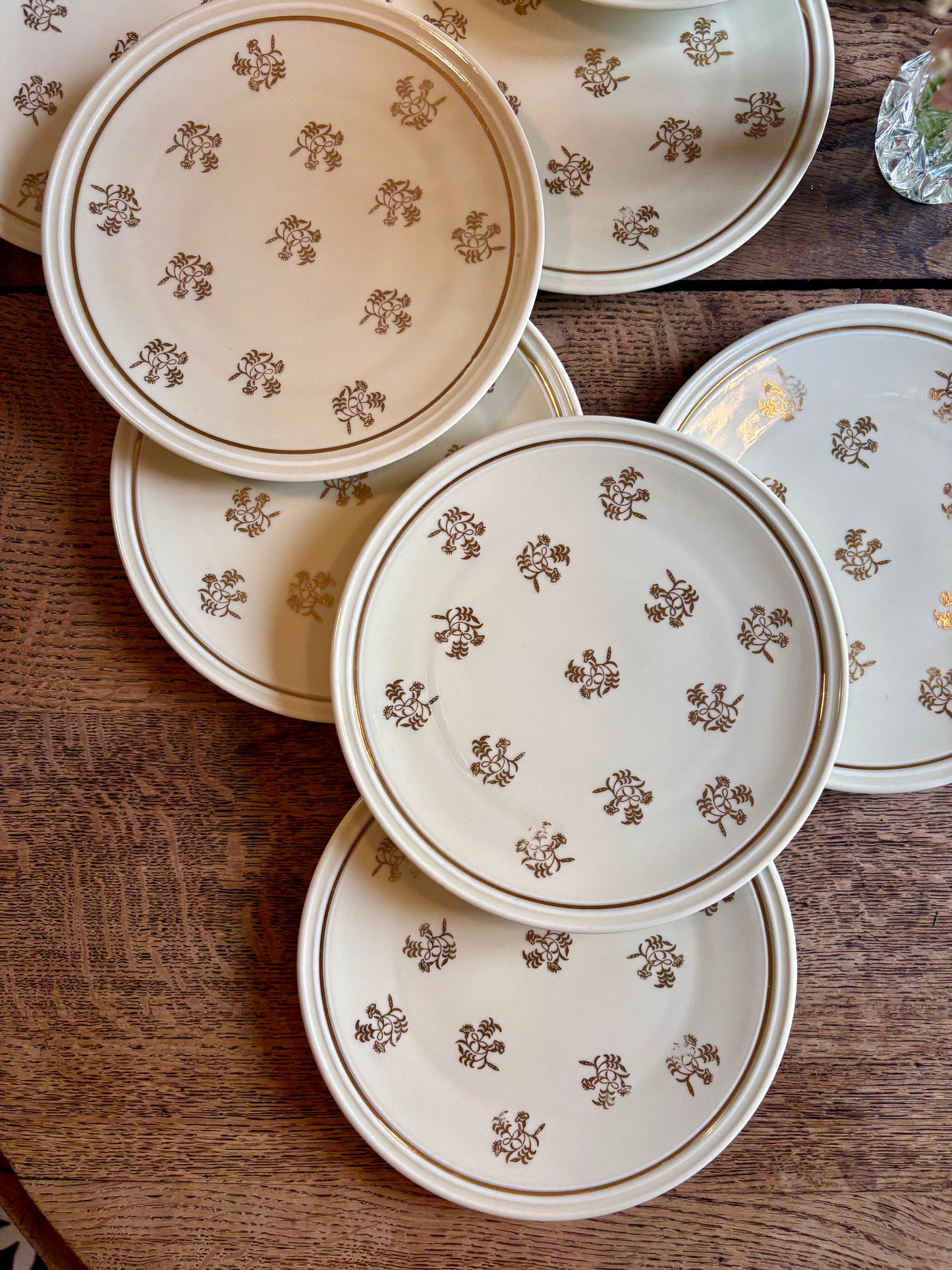 Lot de 11 assiettes à dessert vintage en porcelaine de Limoges