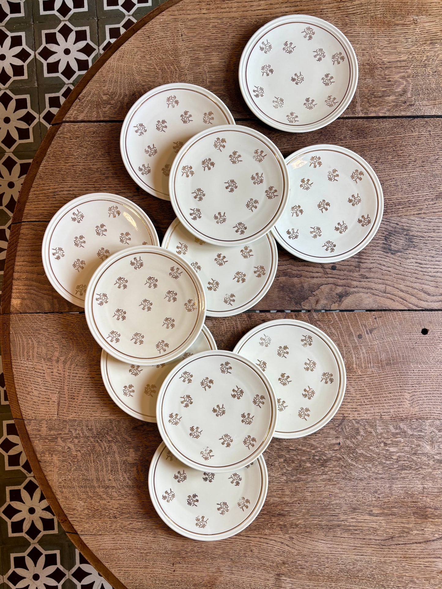 Lot de 11 assiettes à dessert vintage en porcelaine de Limoges