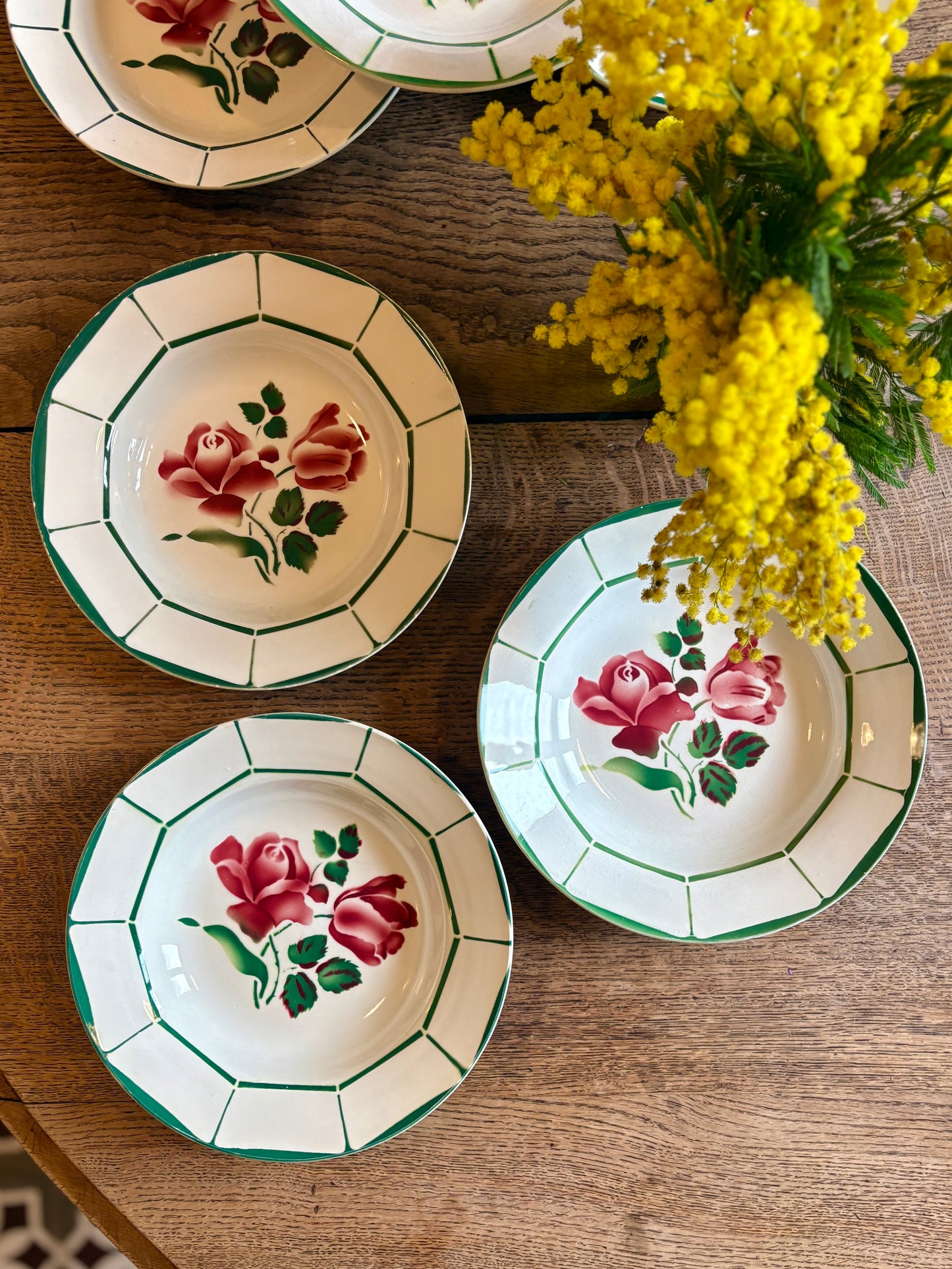 Lot de 6 assiettes creuses Monique de Digoin Sarreguemines