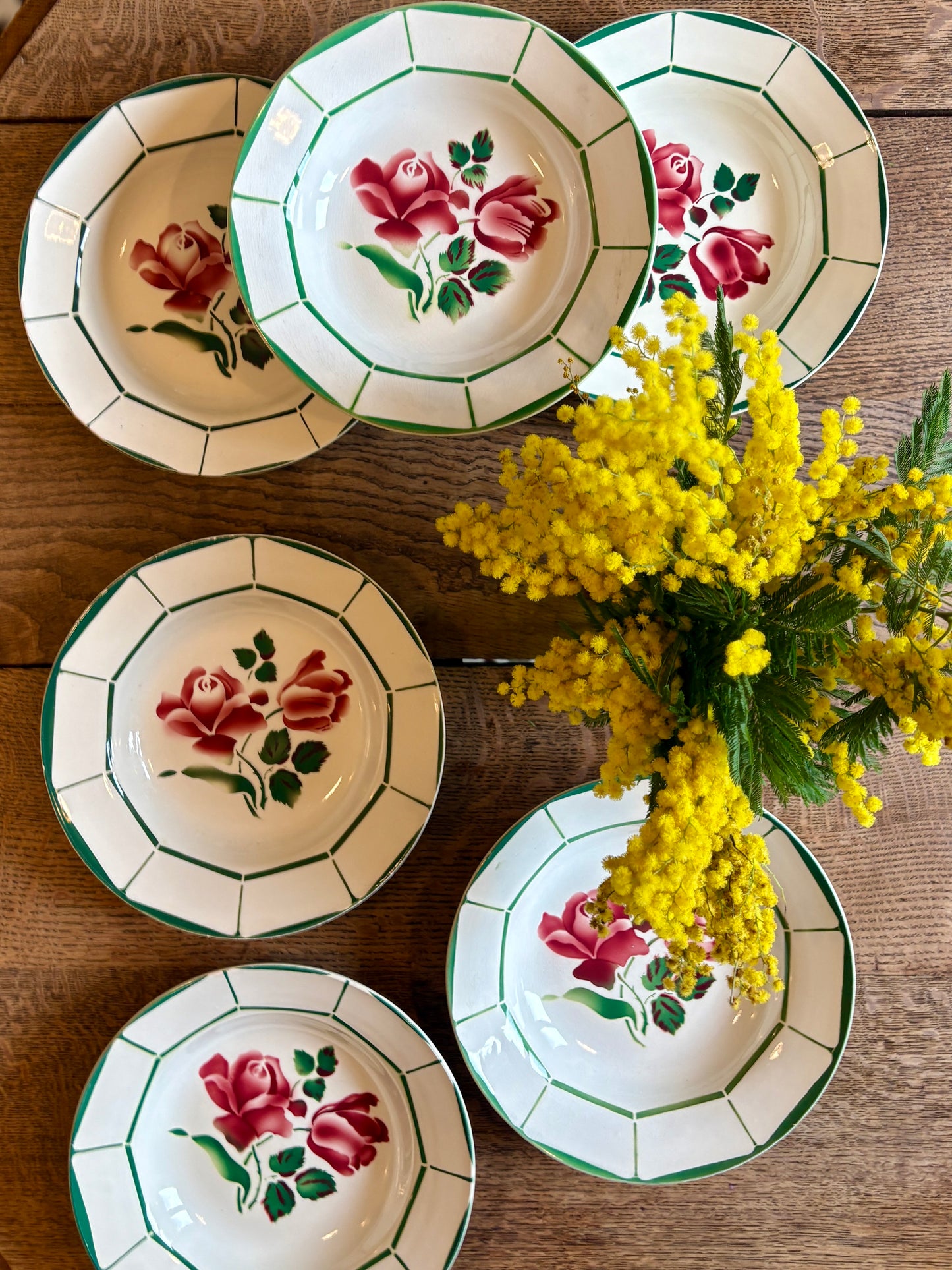 Lot de 6 assiettes creuses Monique de Digoin Sarreguemines