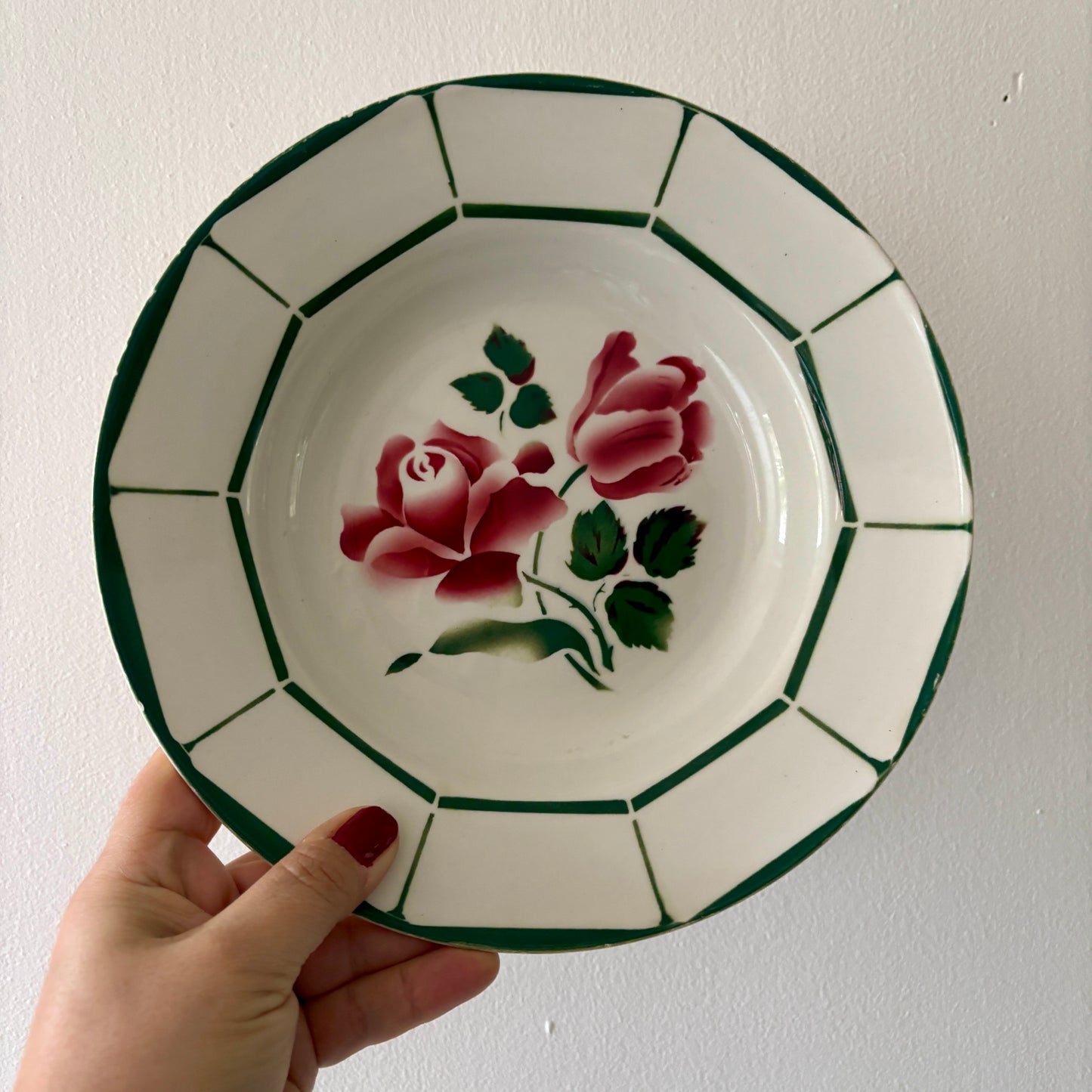 Lot de 6 assiettes creuses Monique de Digoin Sarreguemines