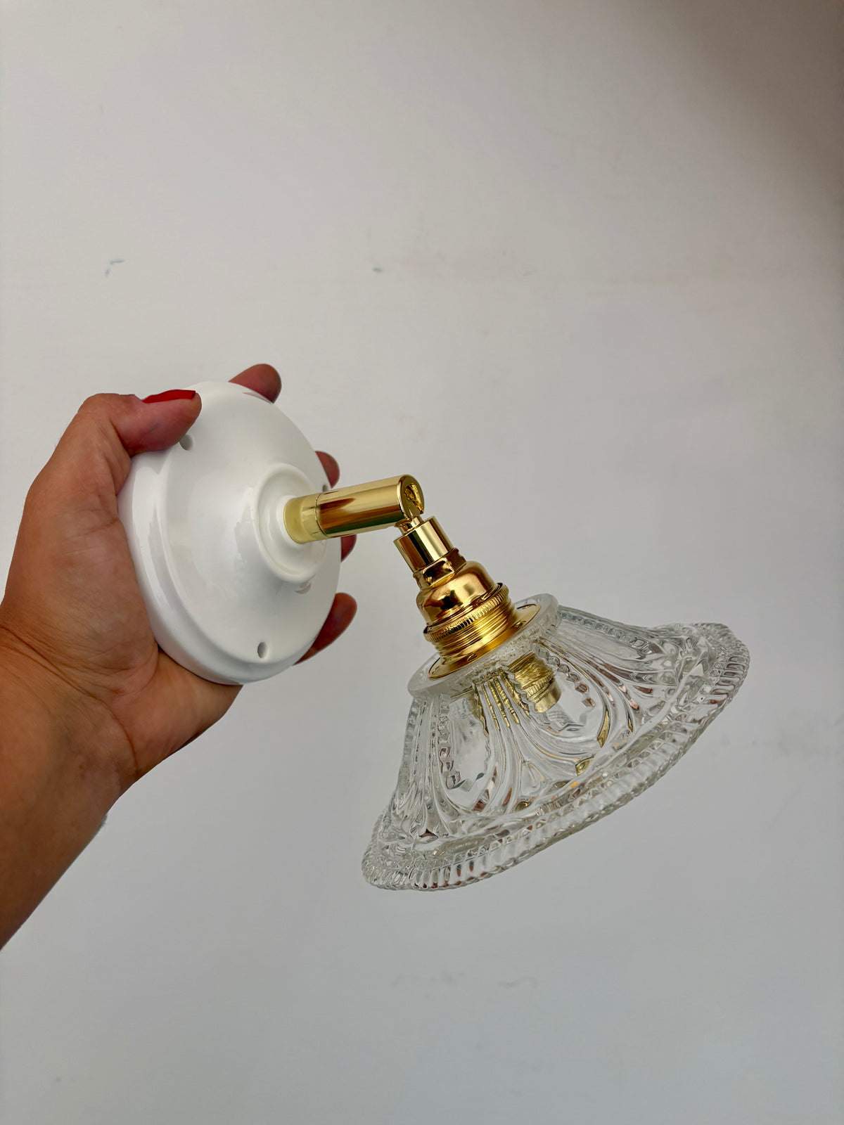 Applique abat-jour vintage en verre ciselé -collection vaisselle CV20
