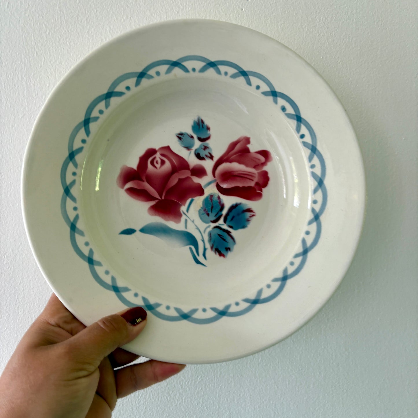 Lot de 8 assiettes creuse vintage - modèle Janine et Cannes de Digoin Sarrreguemines
