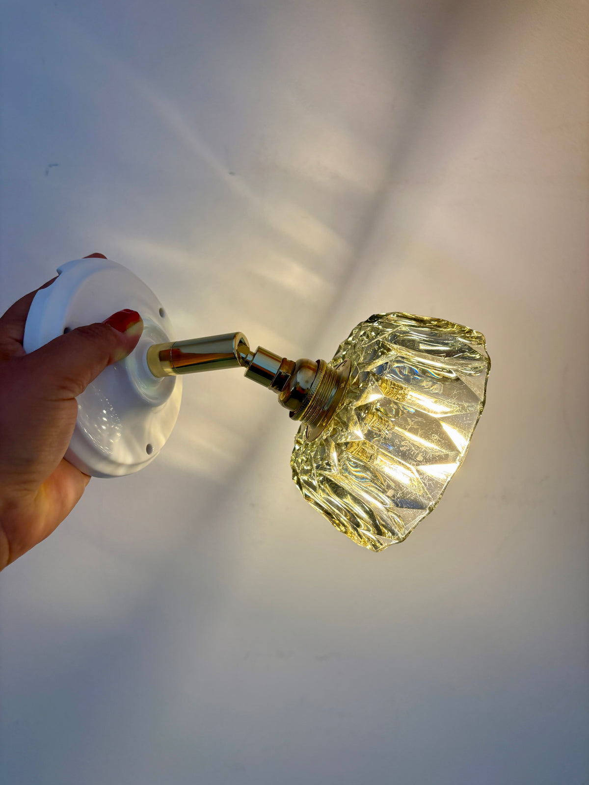 Applique abat-jour vintage en verre fumé -collection vaisselle