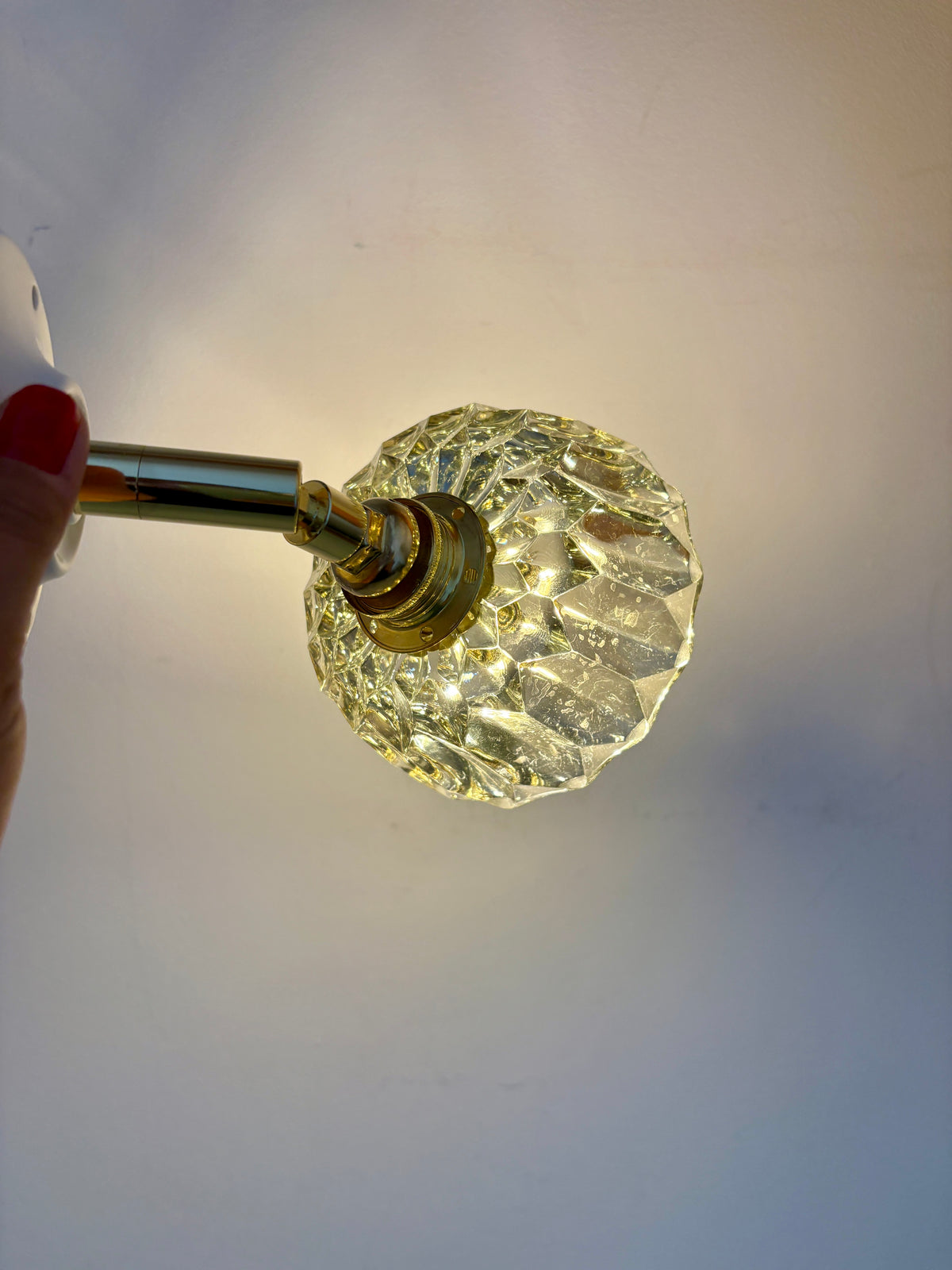 Applique abat-jour vintage en verre fumé -collection vaisselle