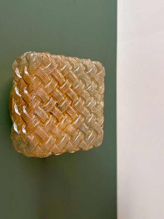 Applique ou plafonnier globe vintage en verre ambré