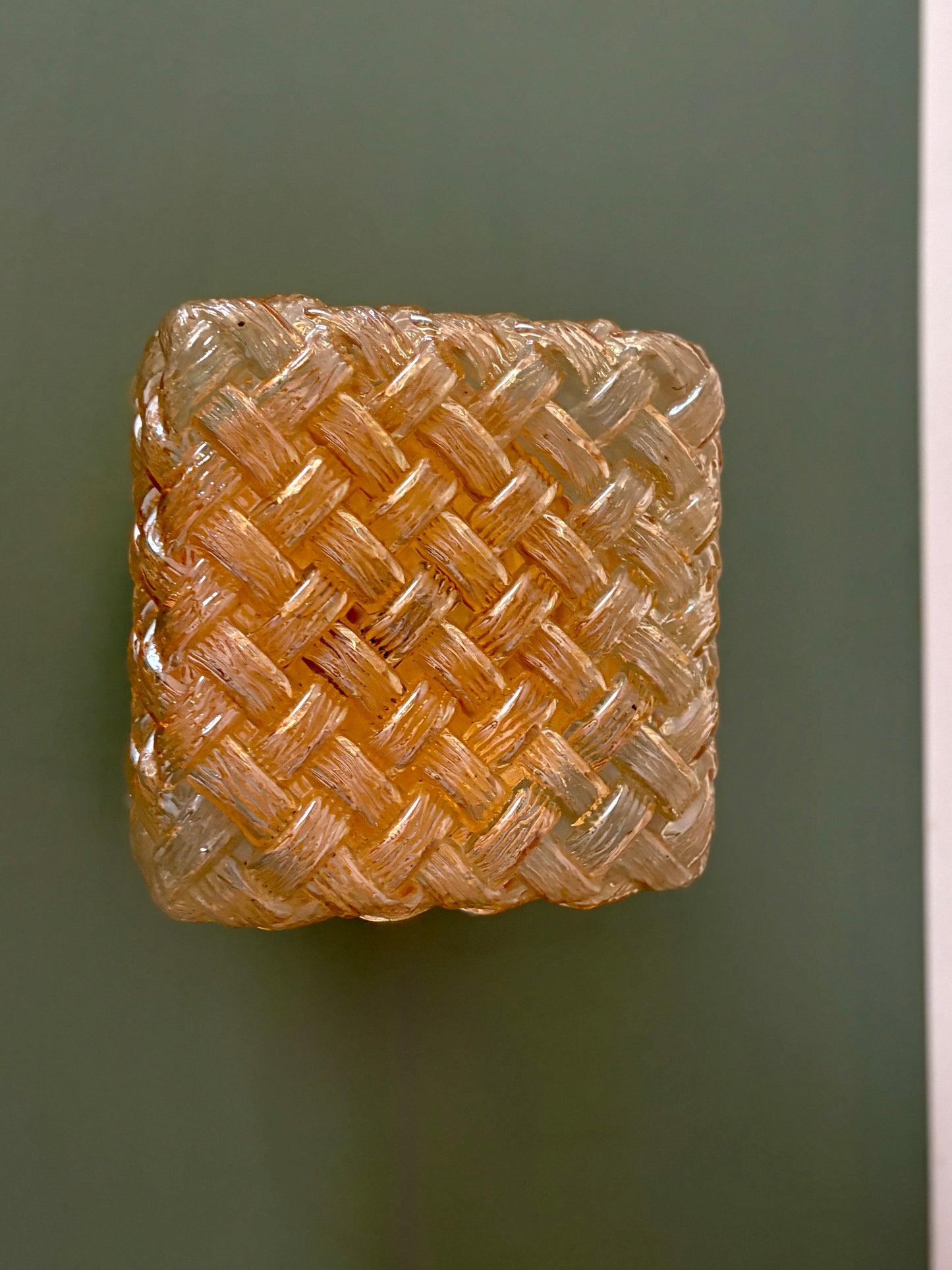 Applique ou plafonnier globe vintage en verre ambré