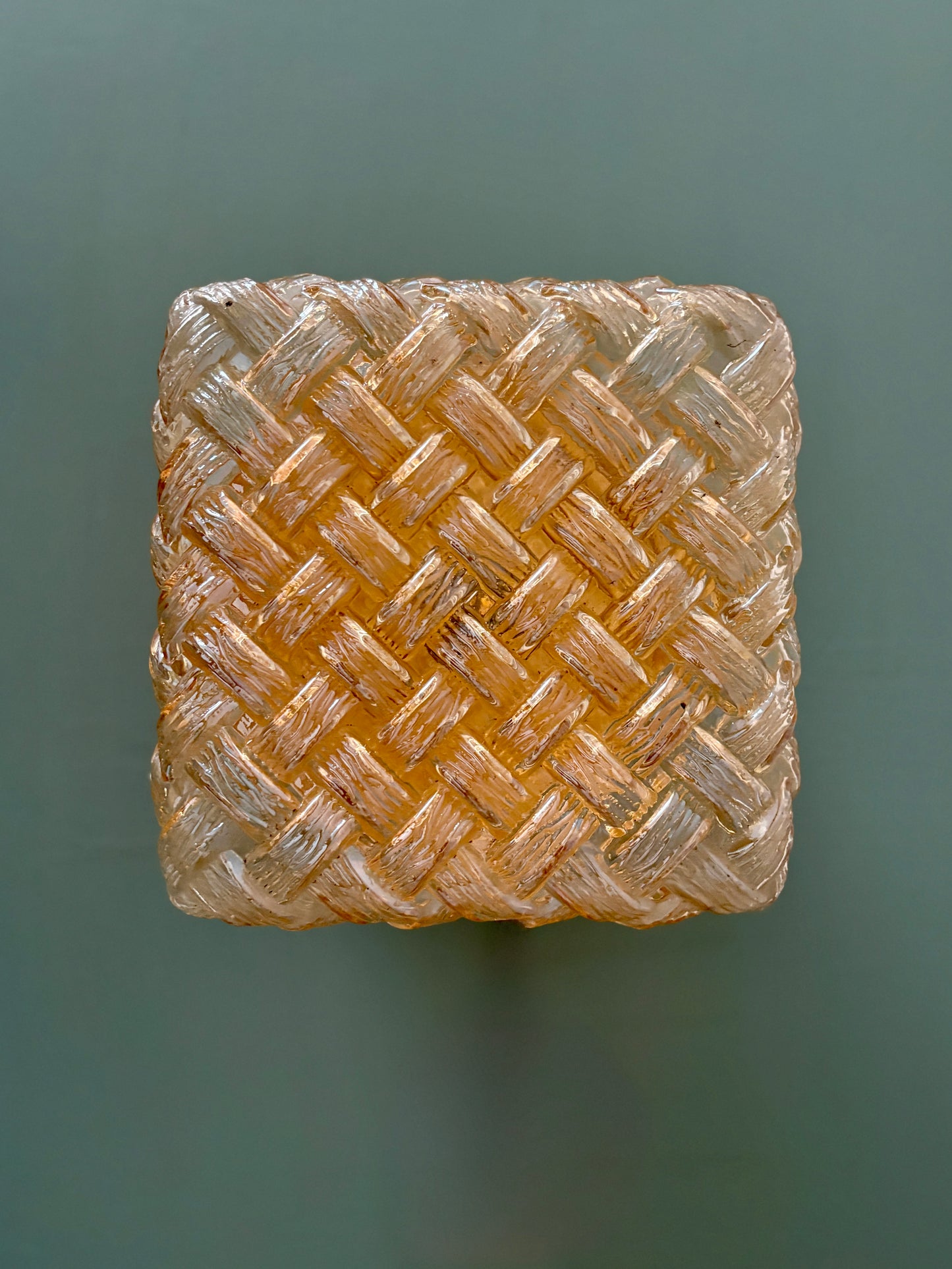 Applique ou plafonnier globe vintage en verre ambré