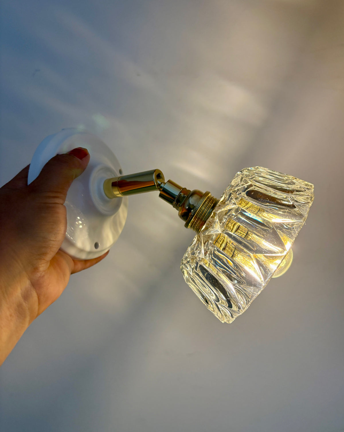 Applique abat-jour vintage en verre transparent -collection vaisselle