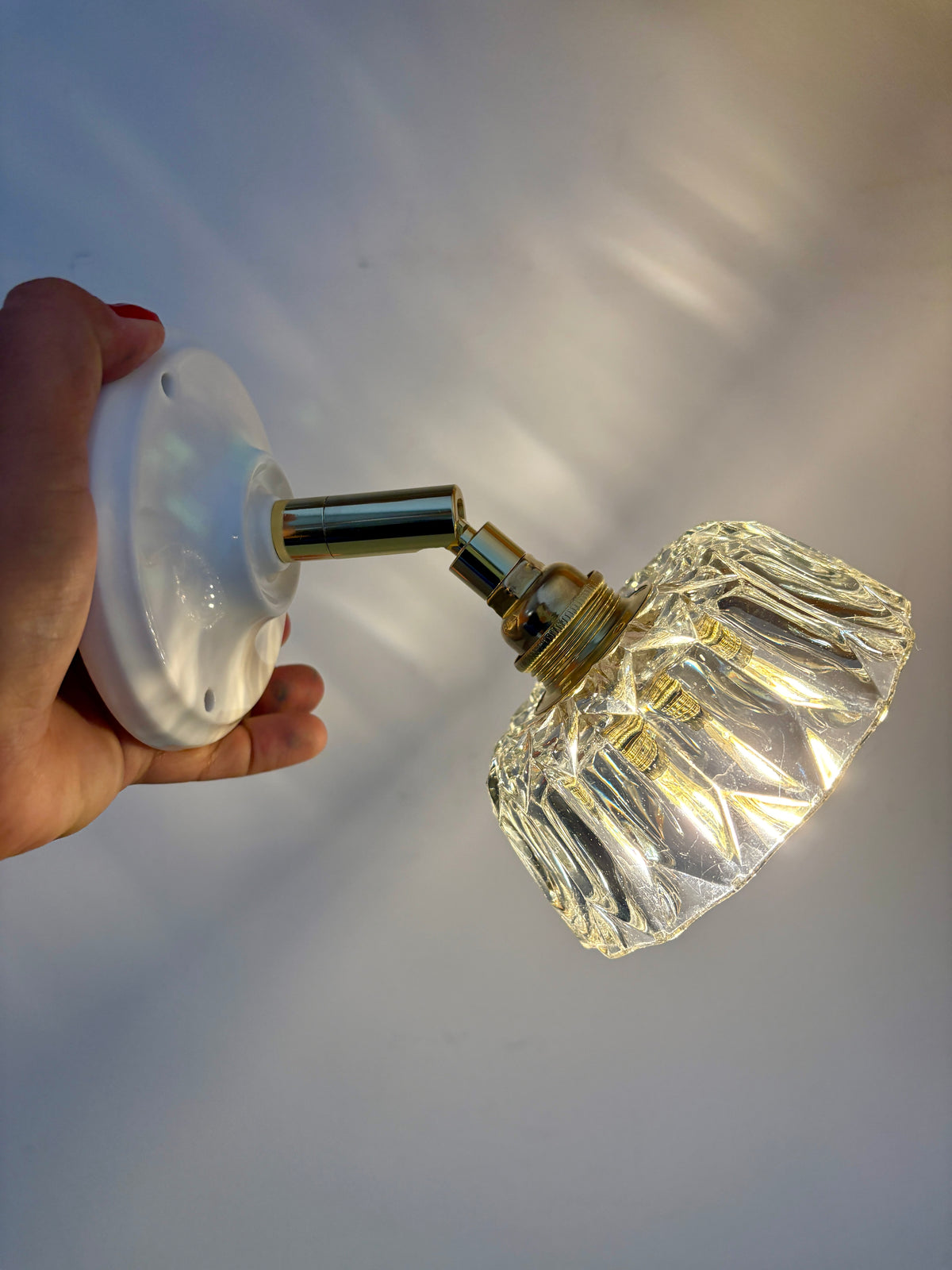 Applique abat-jour vintage en verre transparent -collection vaisselle