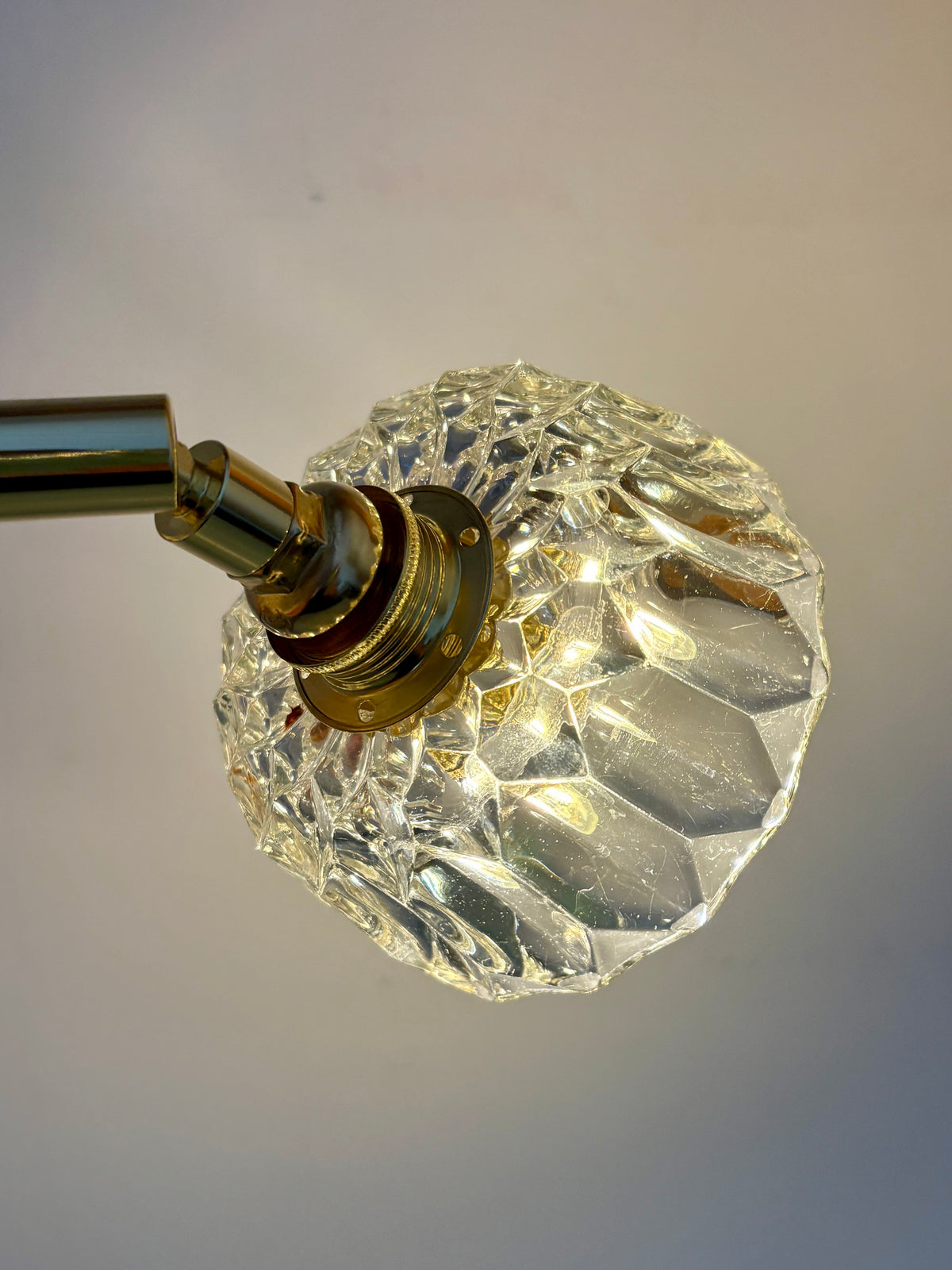 Applique abat-jour vintage en verre transparent -collection vaisselle
