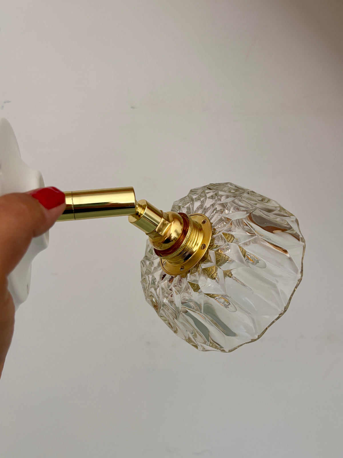 Applique abat-jour vintage en verre transparent -collection vaisselle