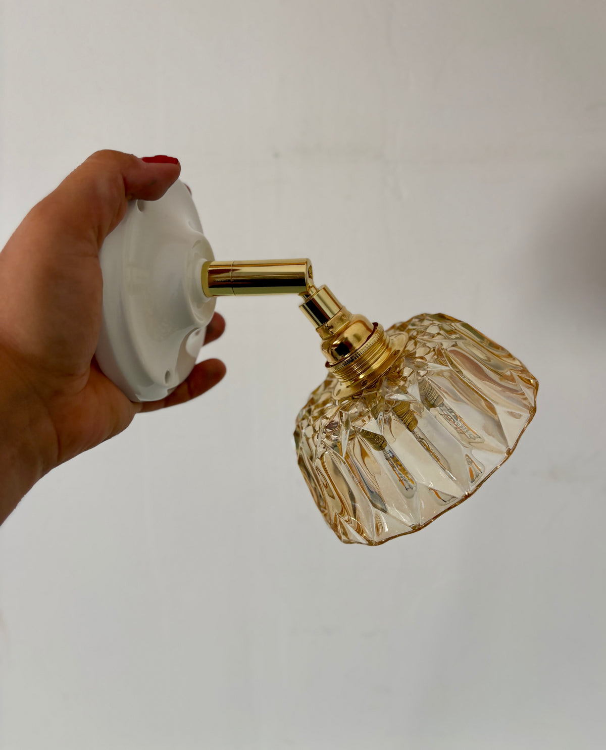 Applique abat-jour vintage en verre ambré -collection vaisselle