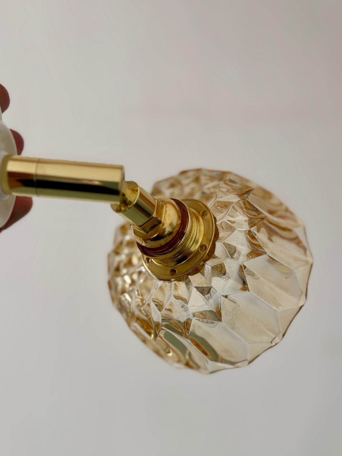 Applique abat-jour vintage en verre ambré -collection vaisselle