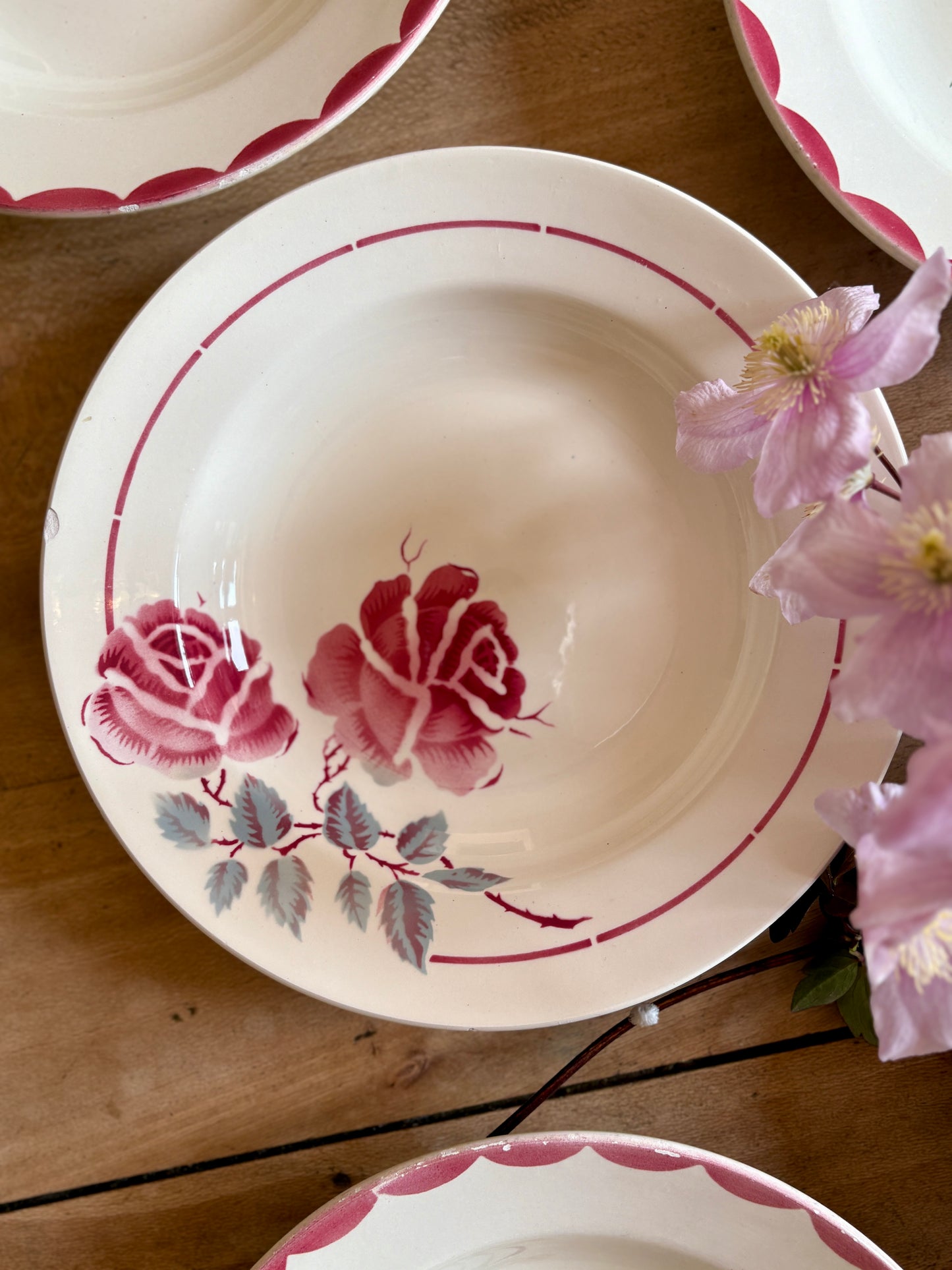 Lot de 6 assiettes creuses vintage dépareillées