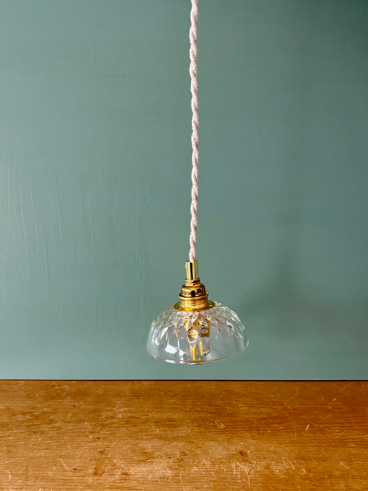 Suspension abat-jour vintage en verre - collection vaisselle