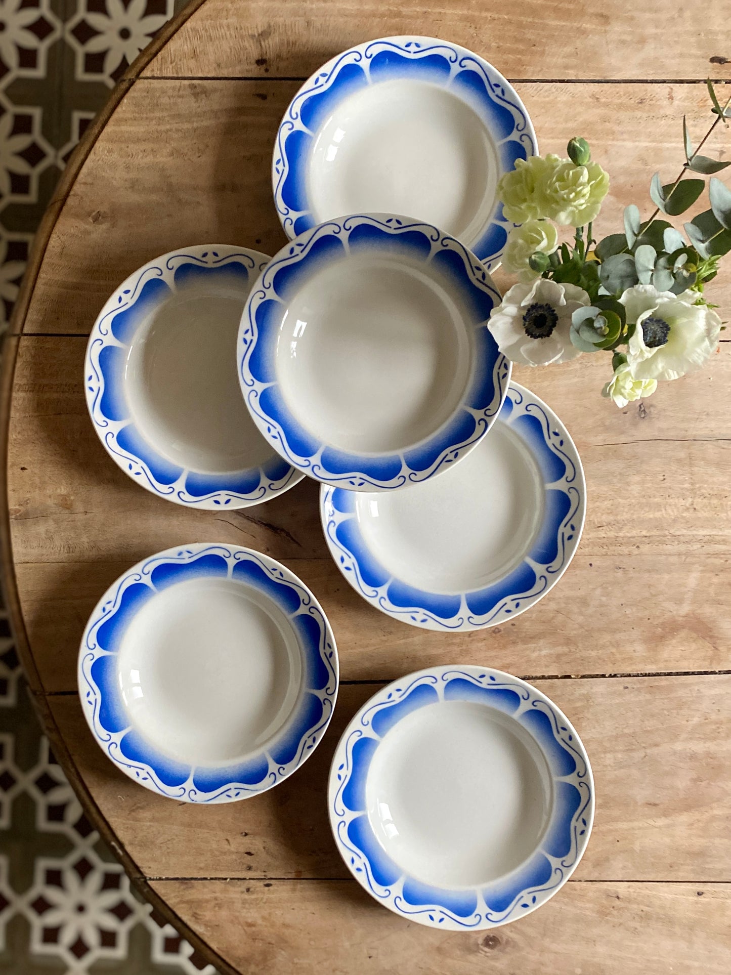 Lot de 6 assiettes creuses vintage