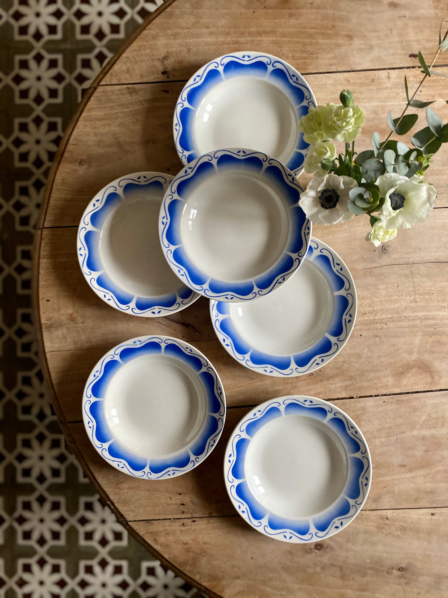 Lot de 6 assiettes creuses vintage