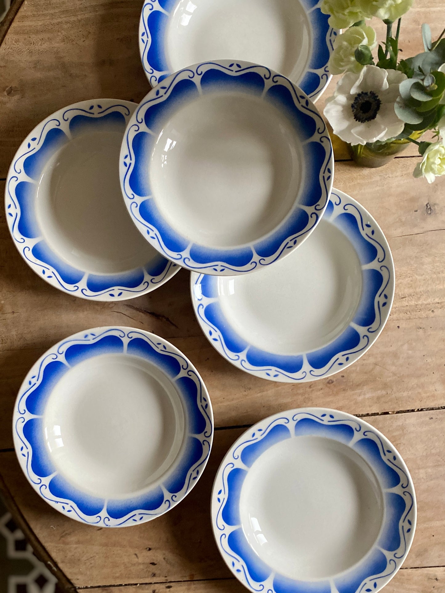 Lot de 6 assiettes creuses vintage