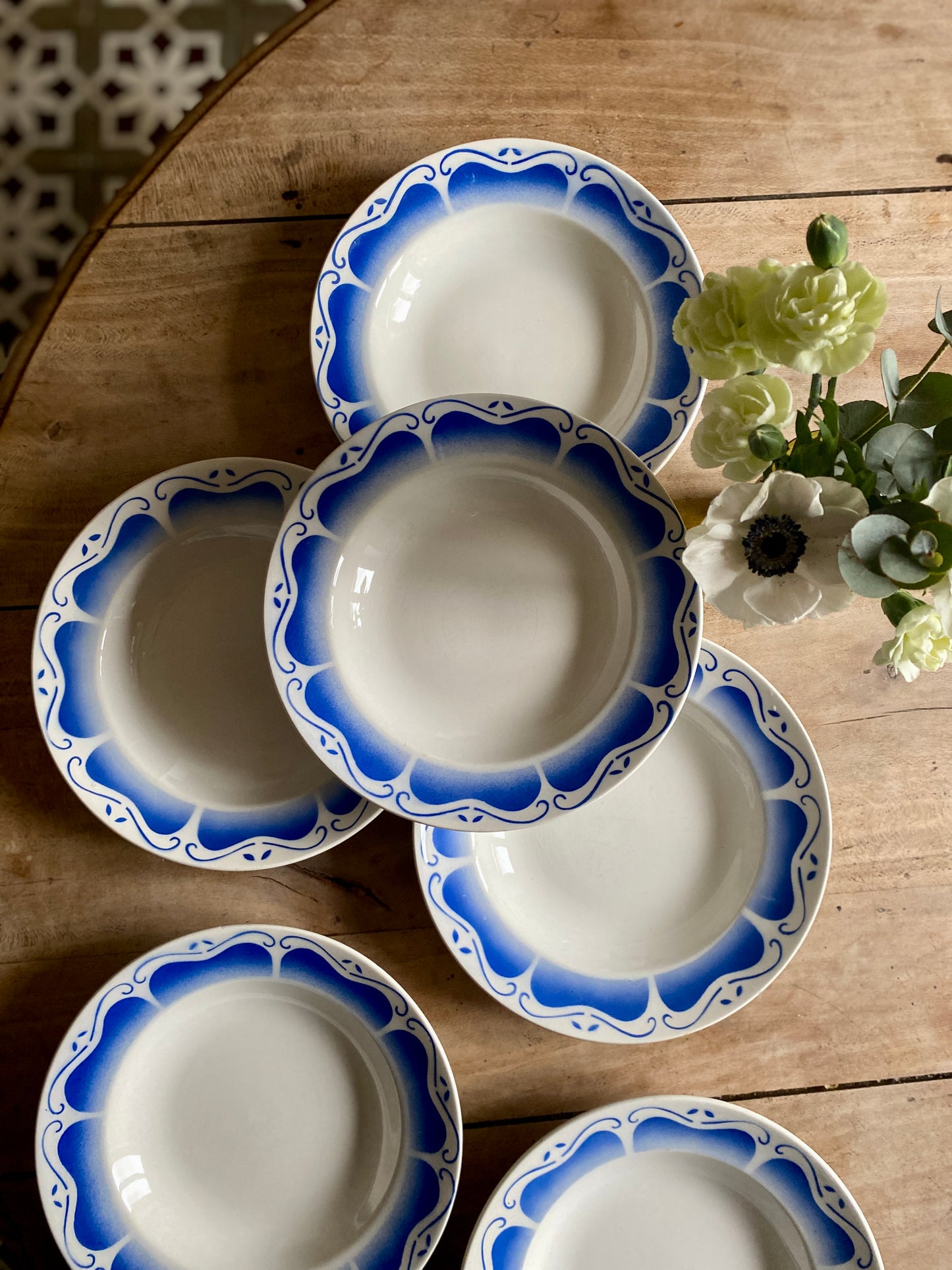 Lot de 6 assiettes creuses vintage