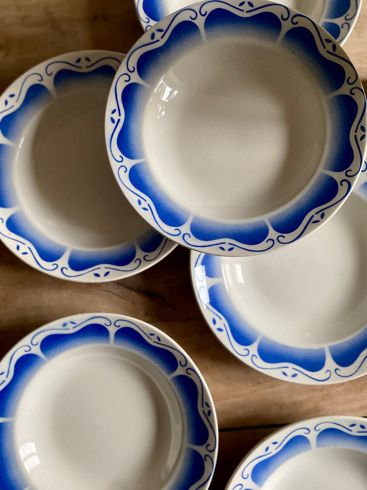 Lot de 6 assiettes creuses vintage