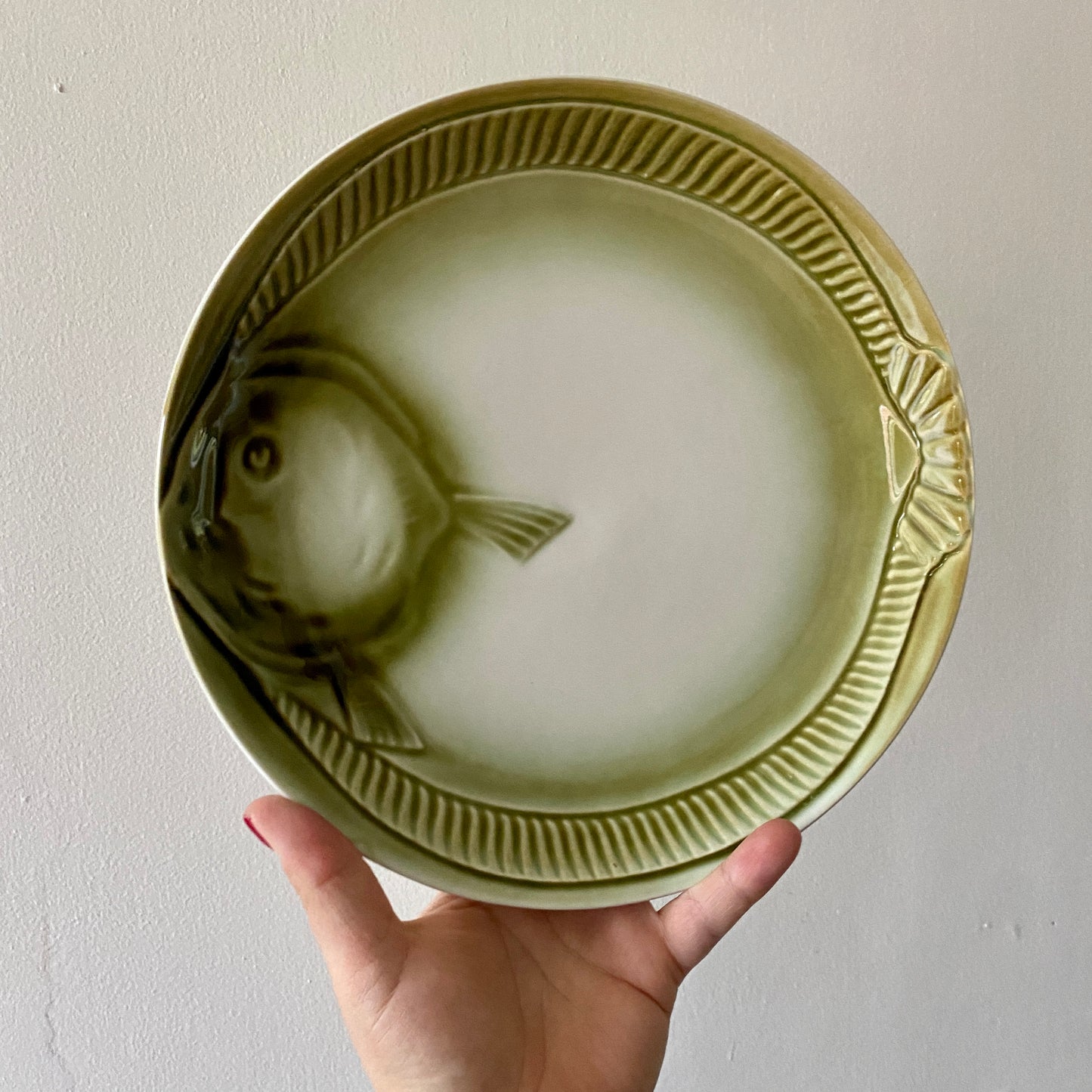 Lot de 6 assiettes plates vintage poisson de Moulin de Loups