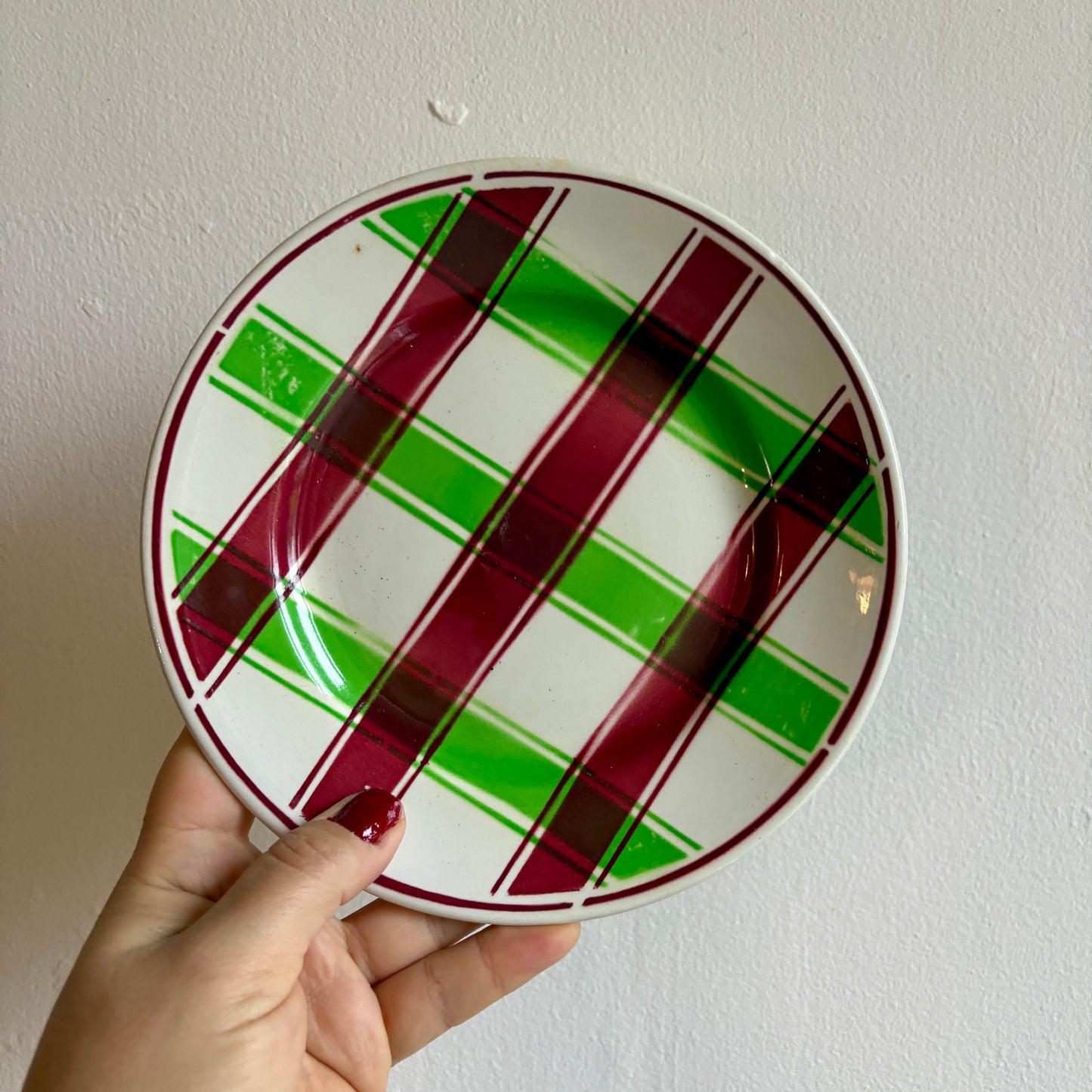 Lot de 12 assiettes dessert anciennes, modèle Sousse de Digoin Sarreguemines