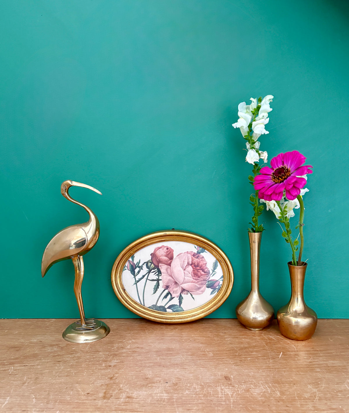 Cadre vintage et rose de Redouté