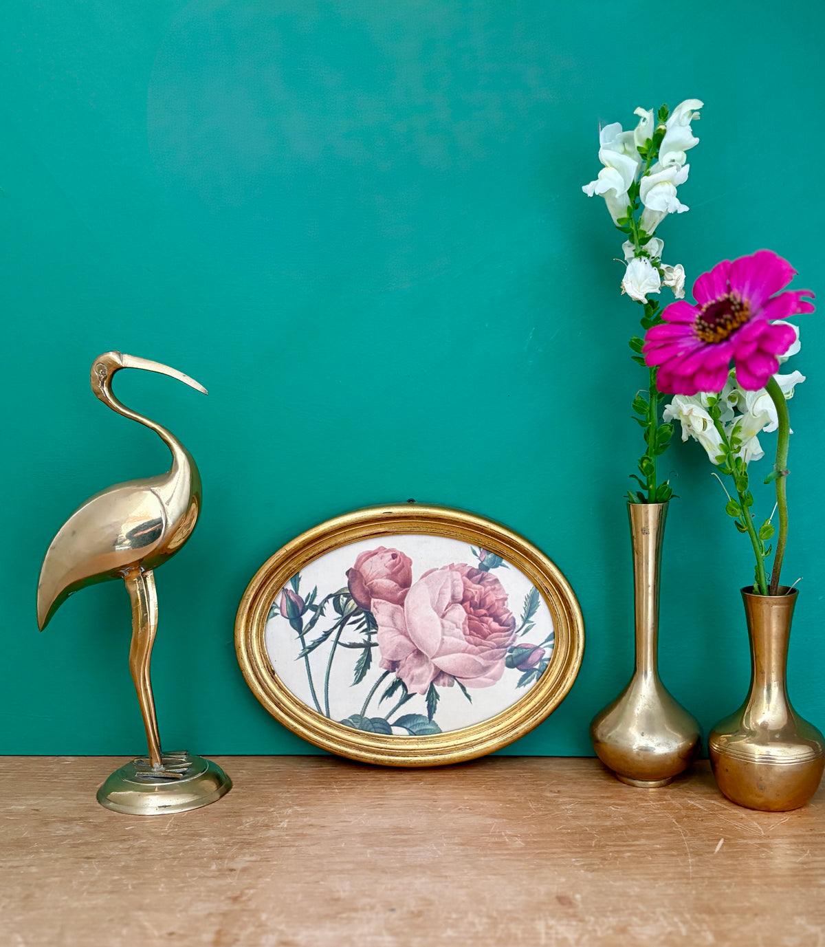 Cadre vintage et rose de Redouté