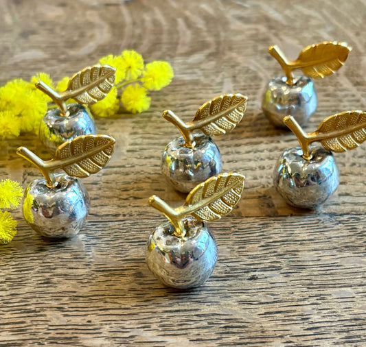 Lot de six marques places vintage en forme de pomme