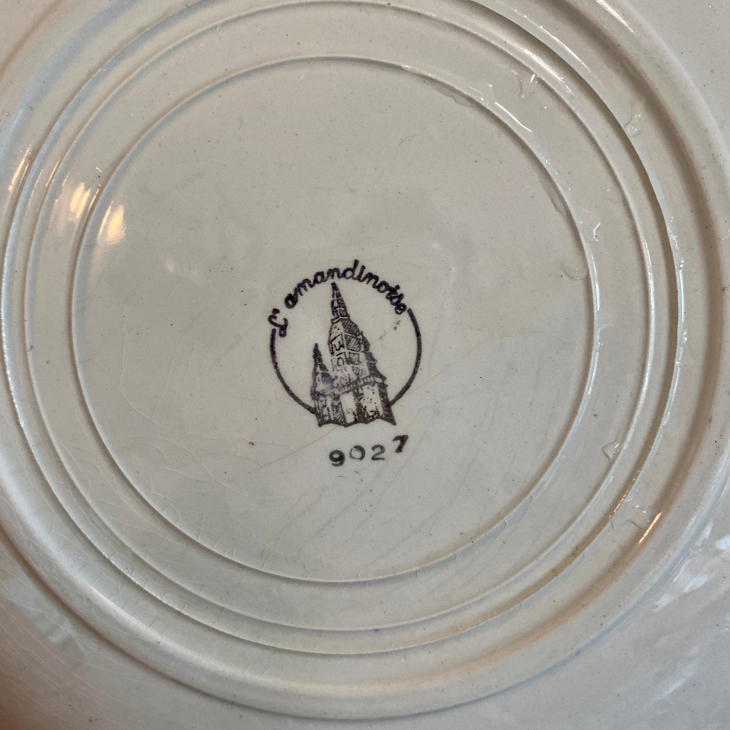 Lot de 6 assiettes plates vintage L'Amandinoise