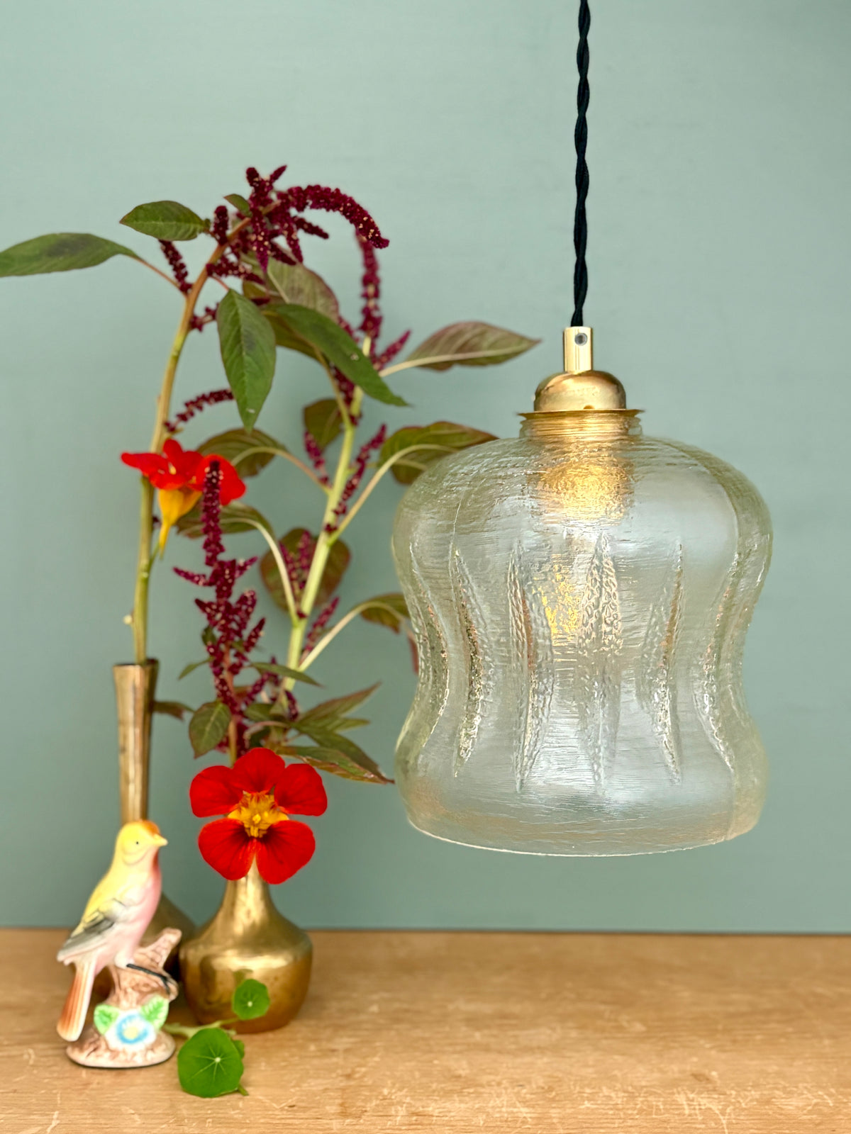 Suspension globe vintage en verre (GT10)