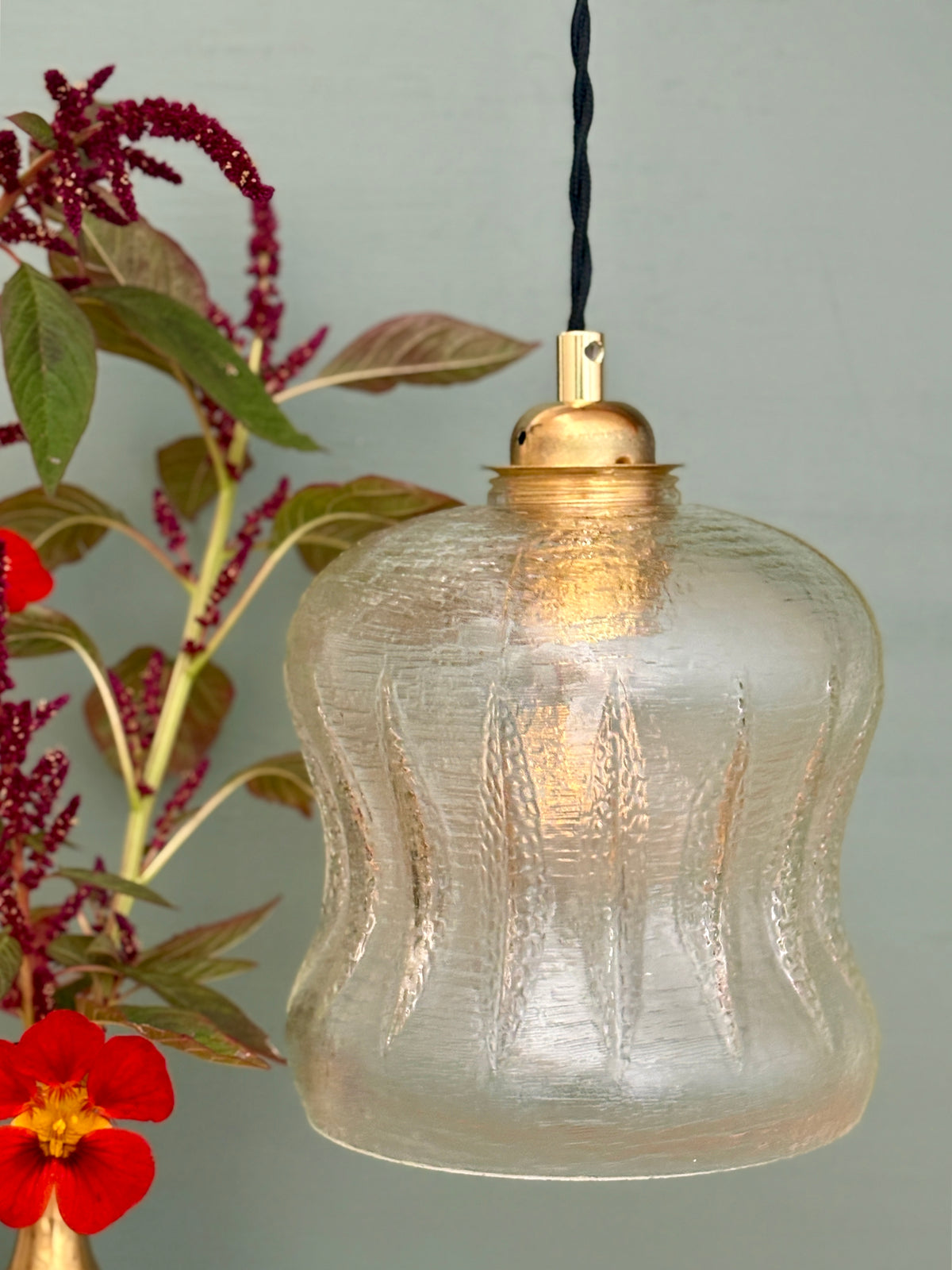 Suspension globe vintage en verre (GT10)