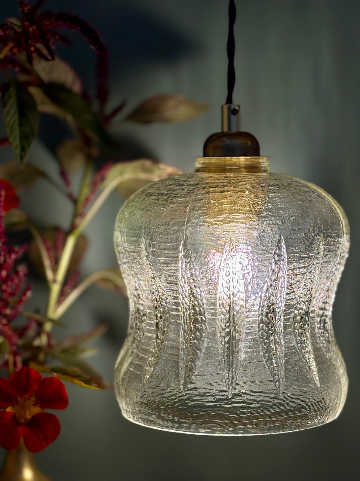 Suspension globe vintage en verre (GT10)