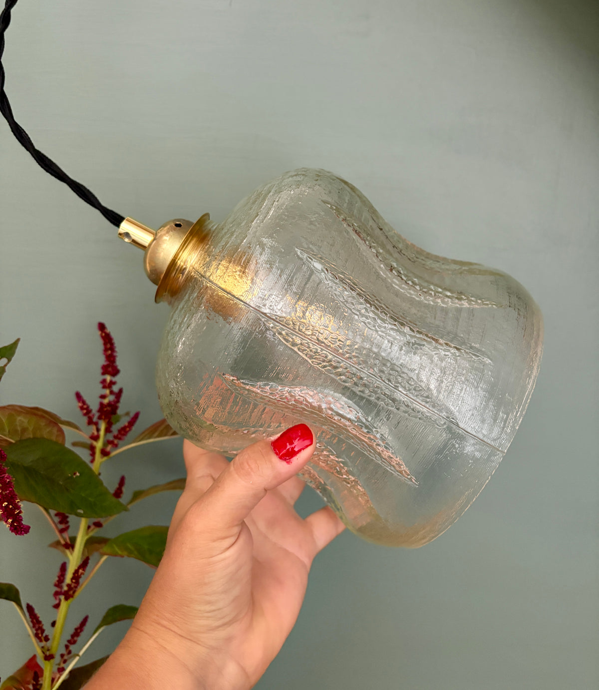 Suspension globe vintage en verre (GT10)