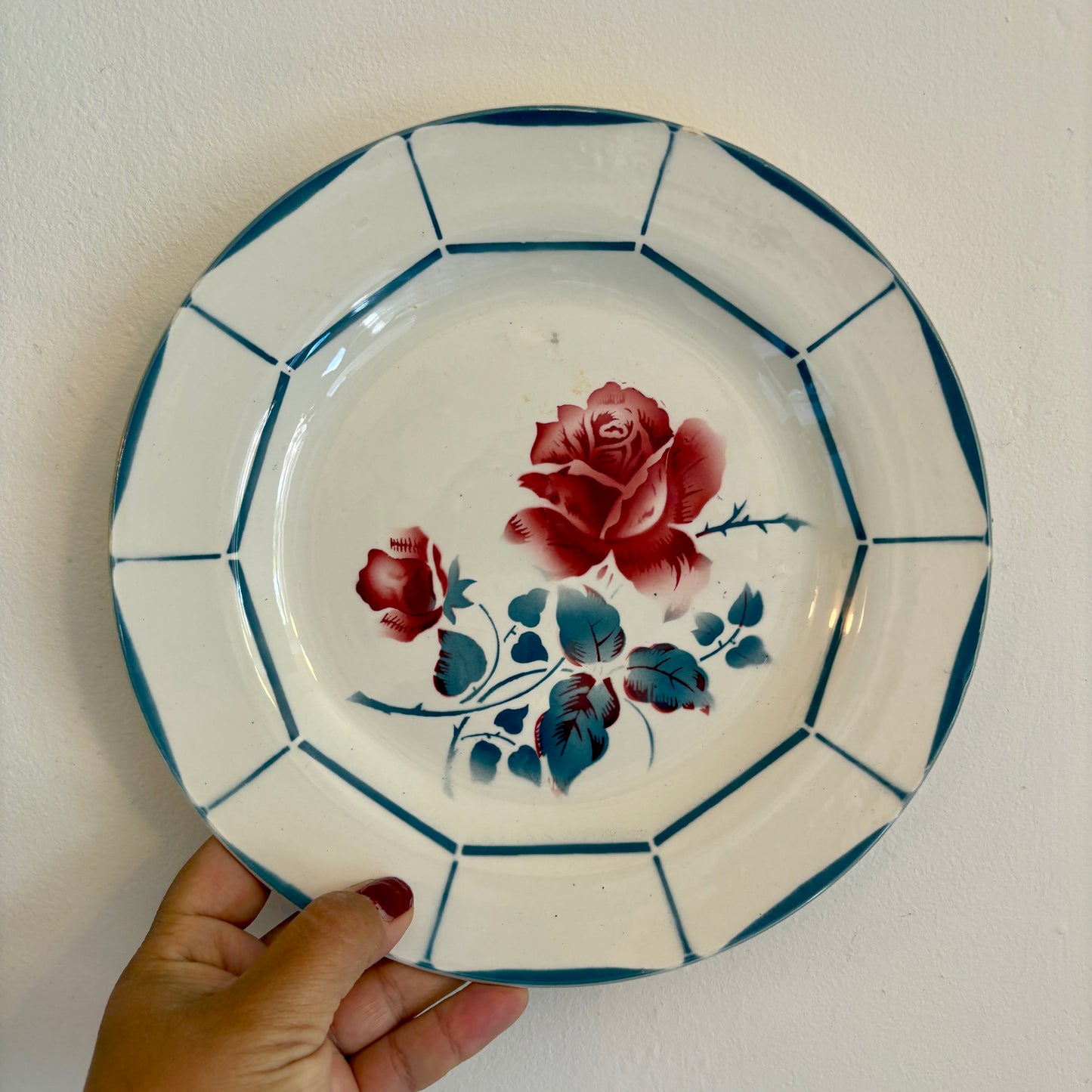 Lot de 6 assiettes plates vintage - Modèle Malmaison de Digoin Sarreguemines