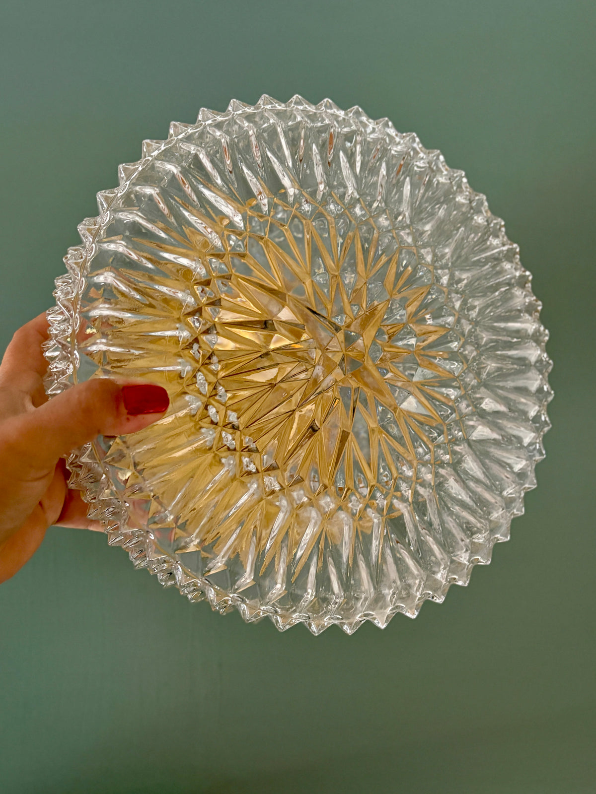 Applique ou plafonnier globe vintage en verre moulé (PLAF40)