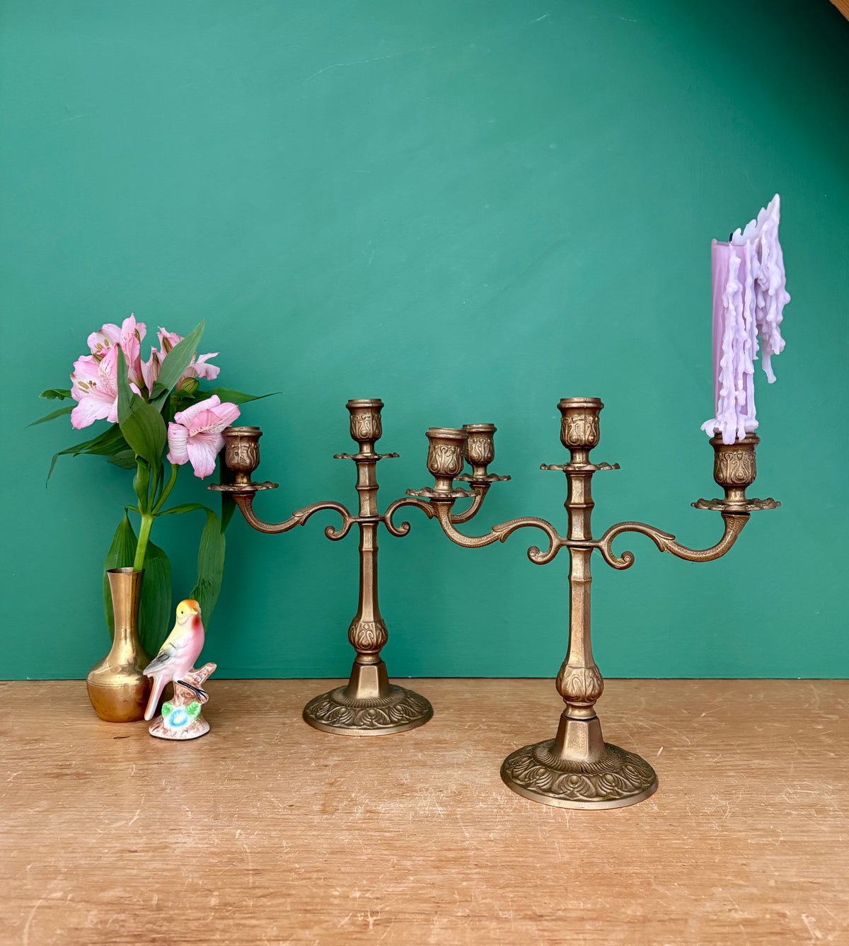 Paire de chandeliers vintage