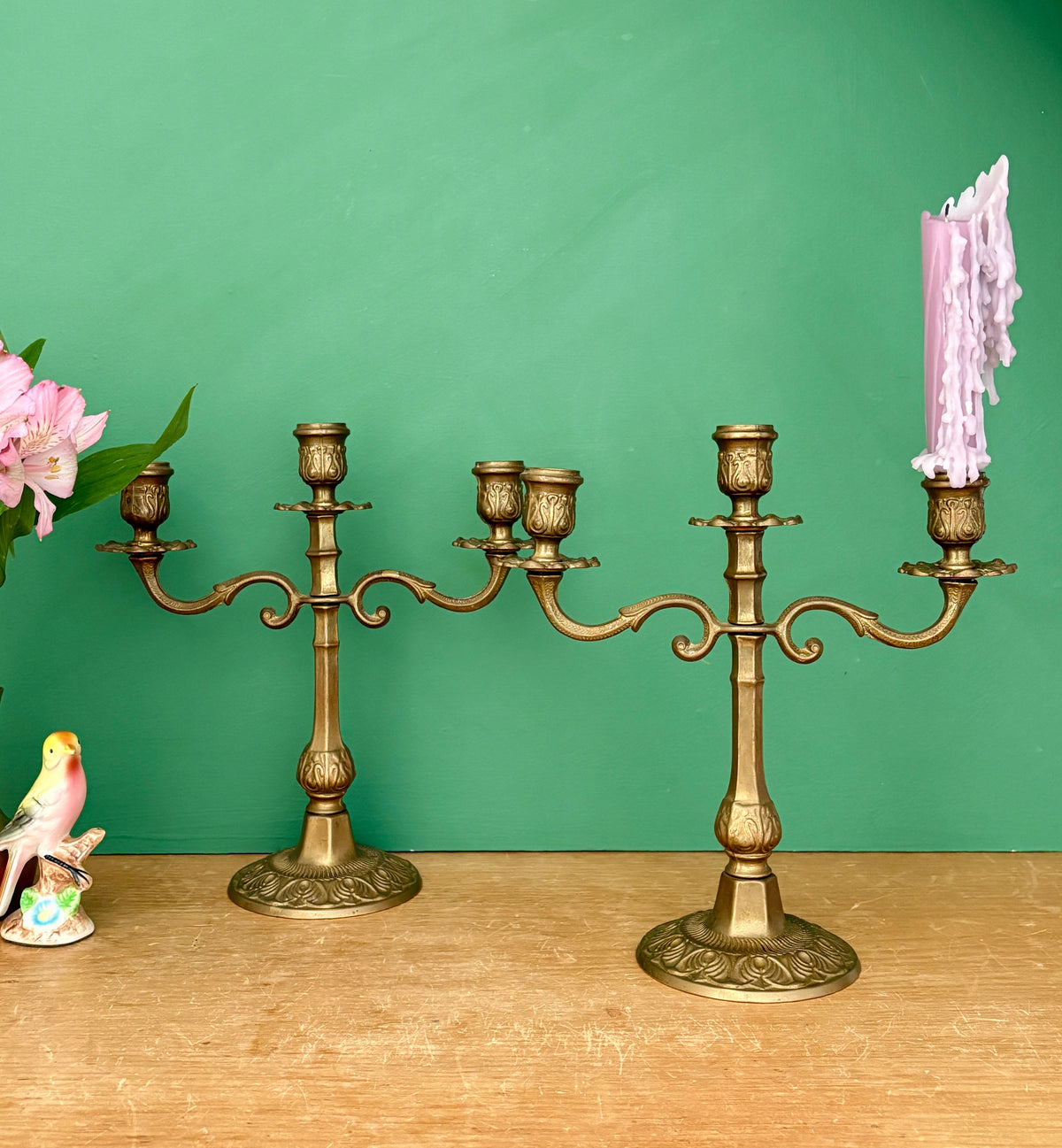Paire de chandeliers vintage