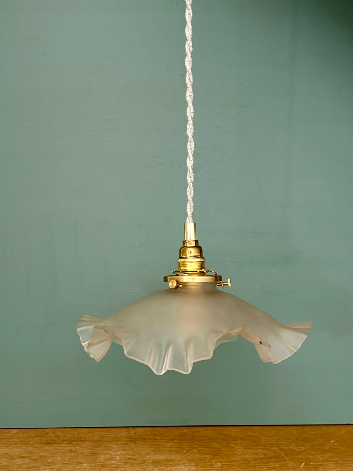 Suspension abat-jour vintage en verre dépoli (DEP01)