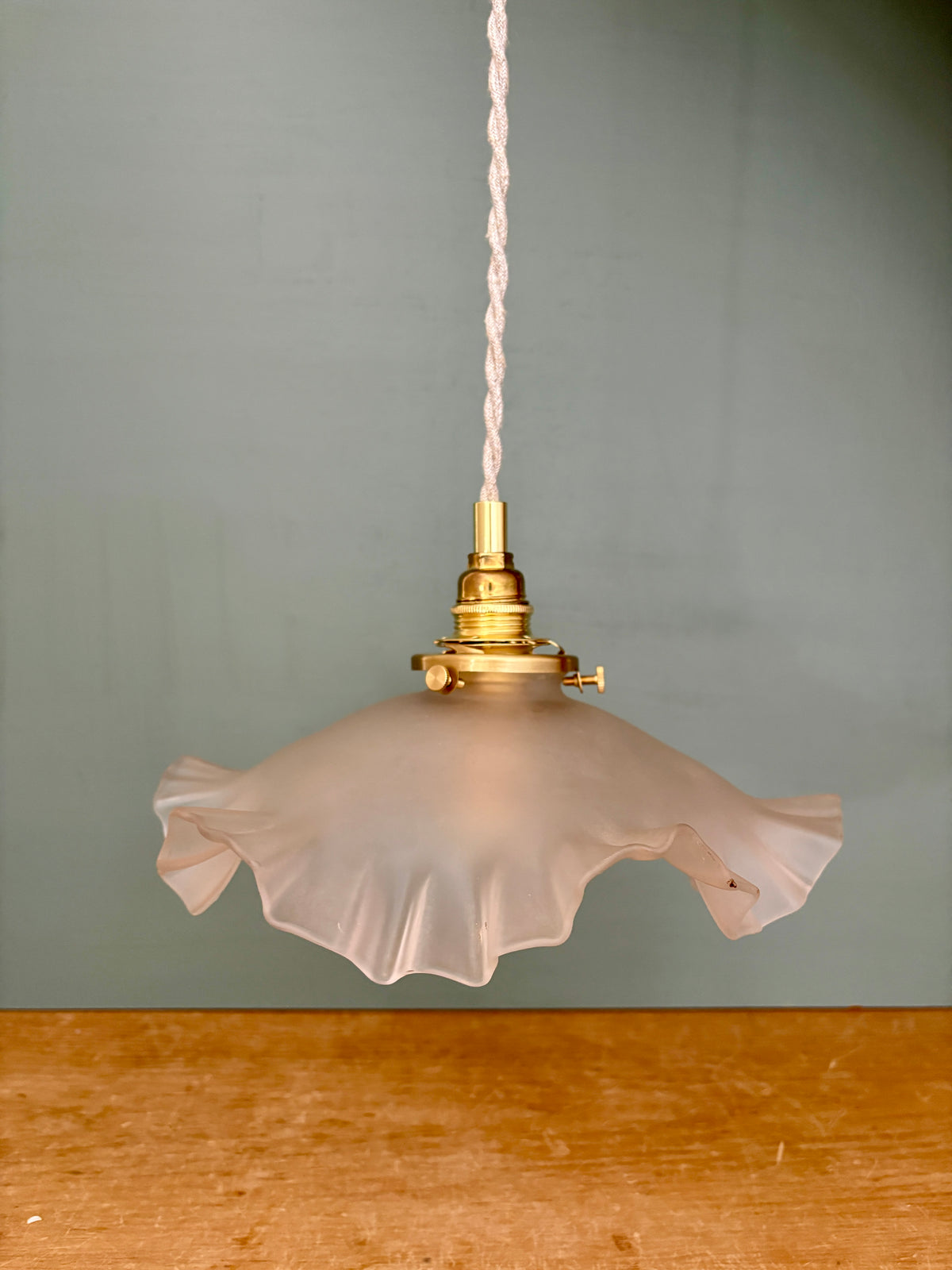 Suspension abat-jour vintage en verre dépoli (DEP01)